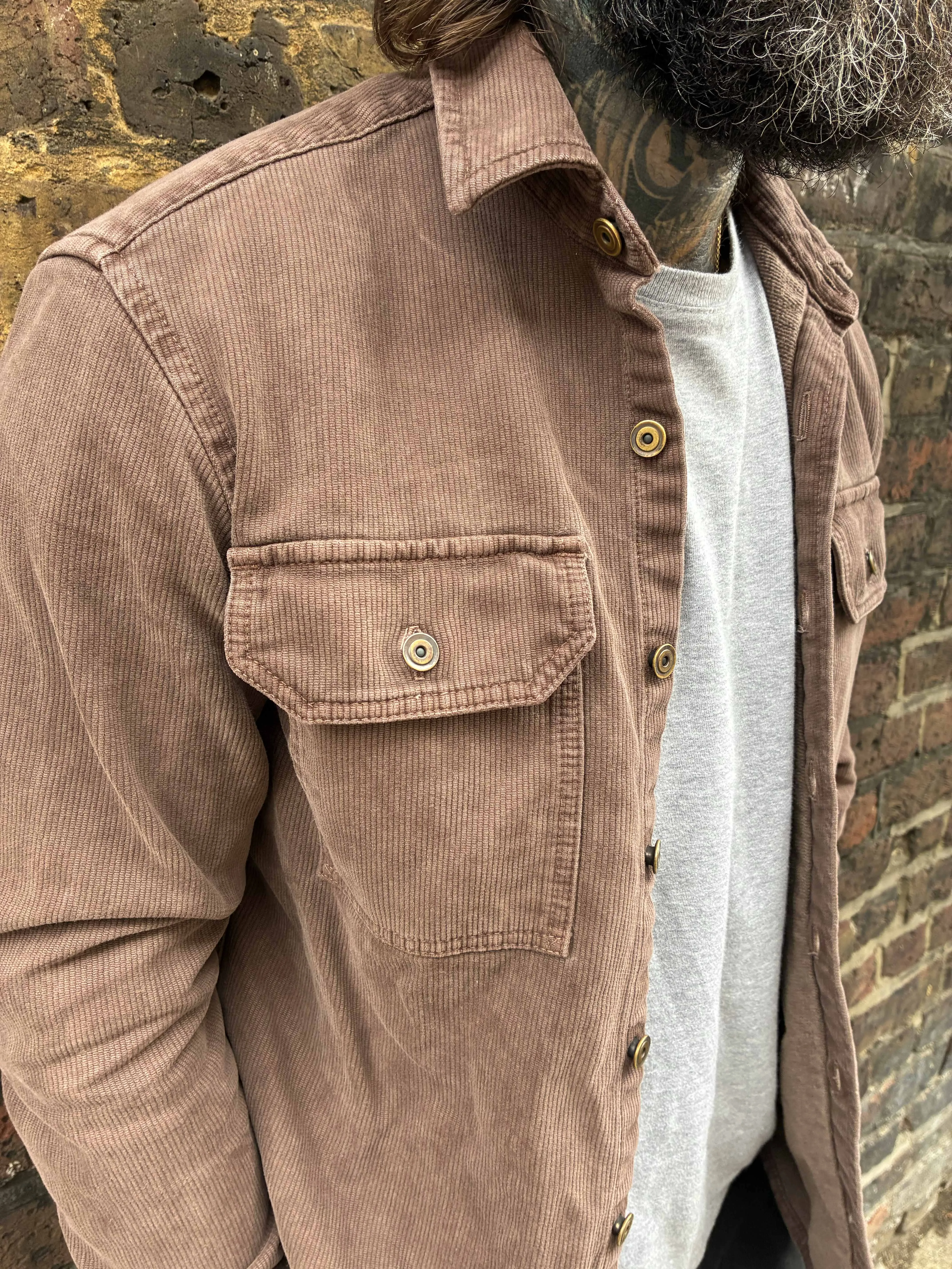 Assault Overshirt- Vintage Dye Machine Brown sold by Indigo and Goods product image thumbnail 4