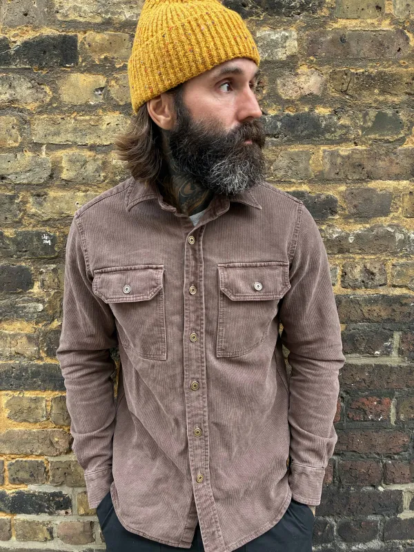 Assault Overshirt- Vintage Dye Machine Brown sold by Indigo and Goods