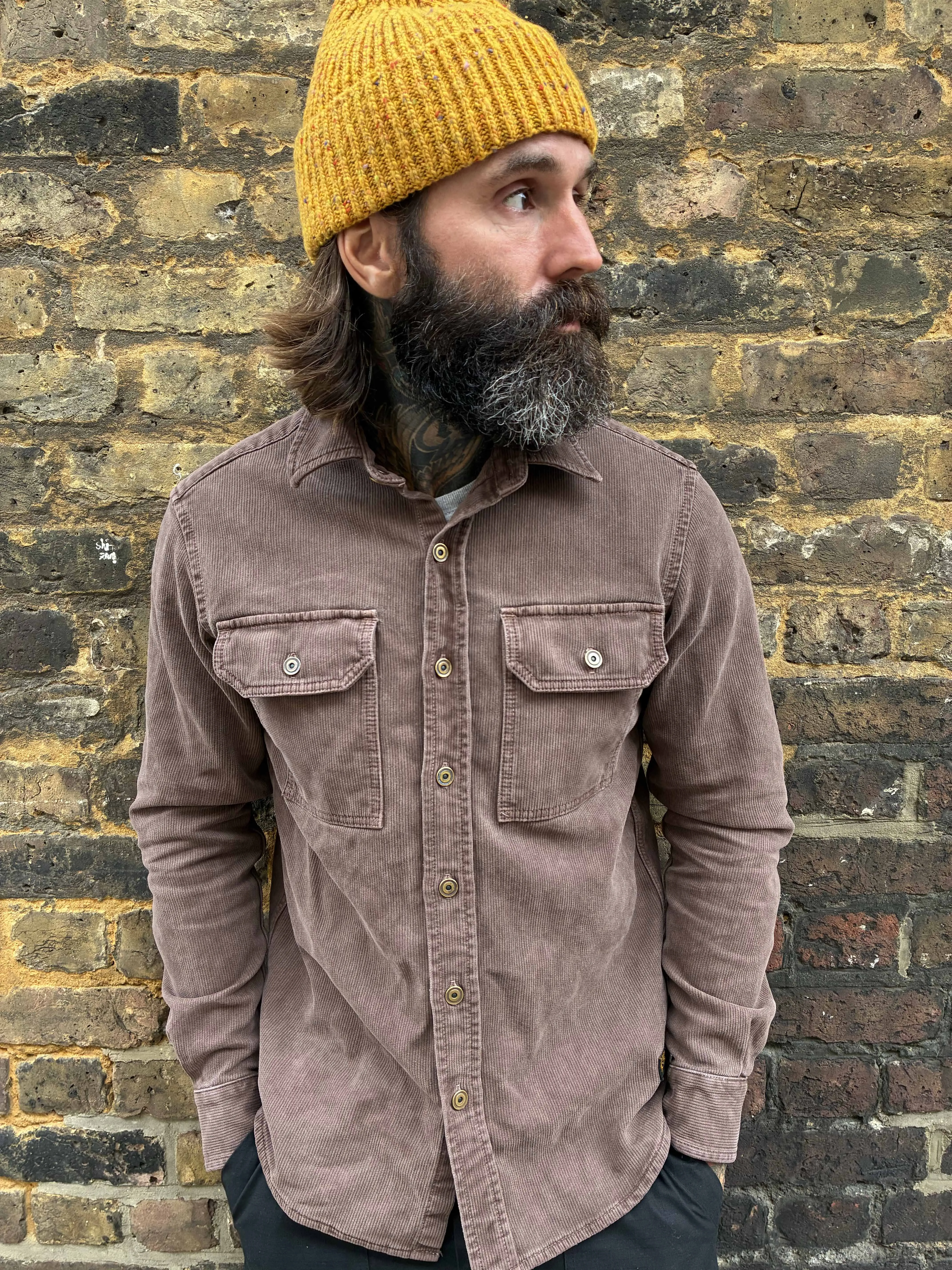 Assault Overshirt- Vintage Dye Machine Brown sold by Indigo and Goods