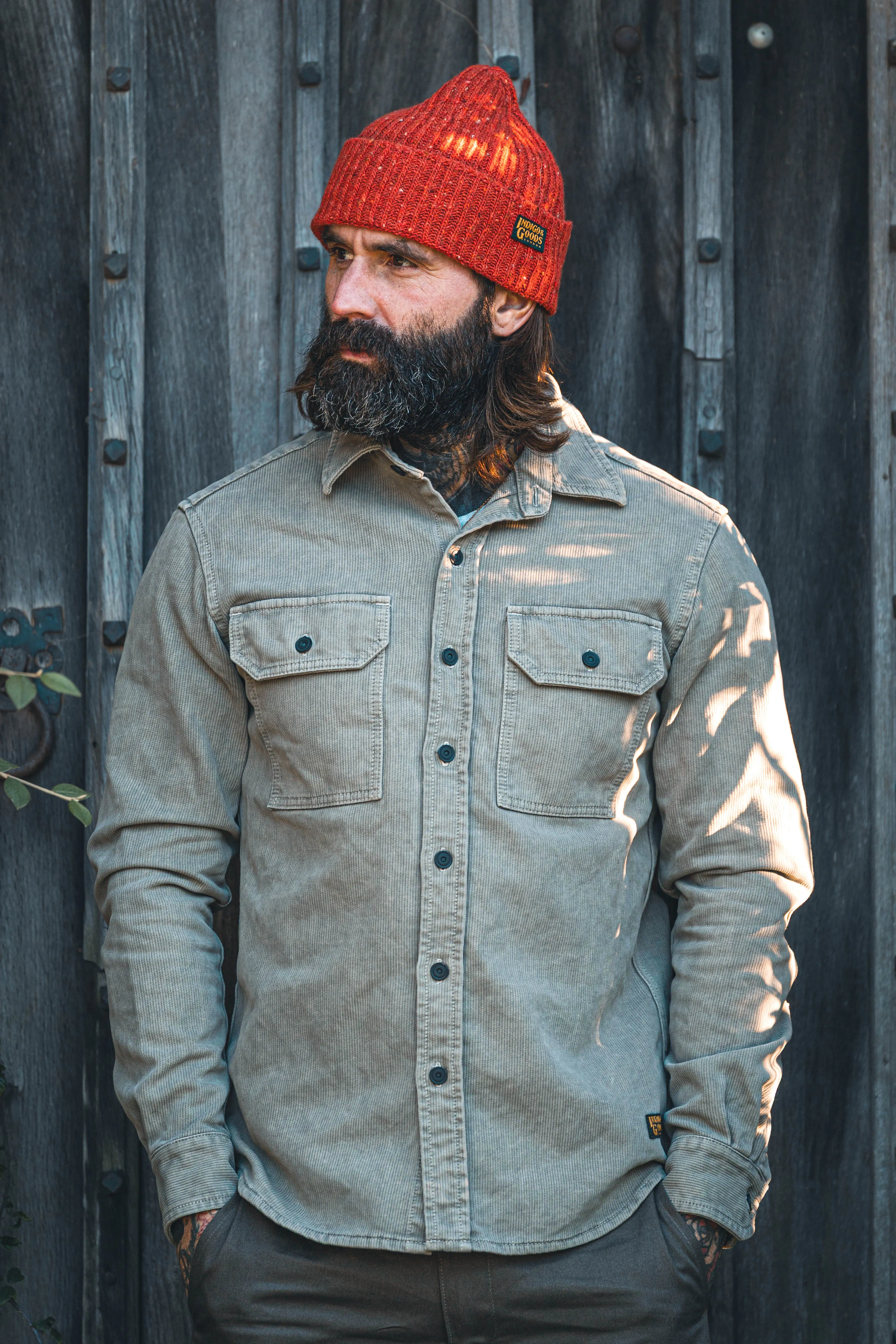 Assault Overshirt- Vintage Dye Putty sold by Indigo and Goods