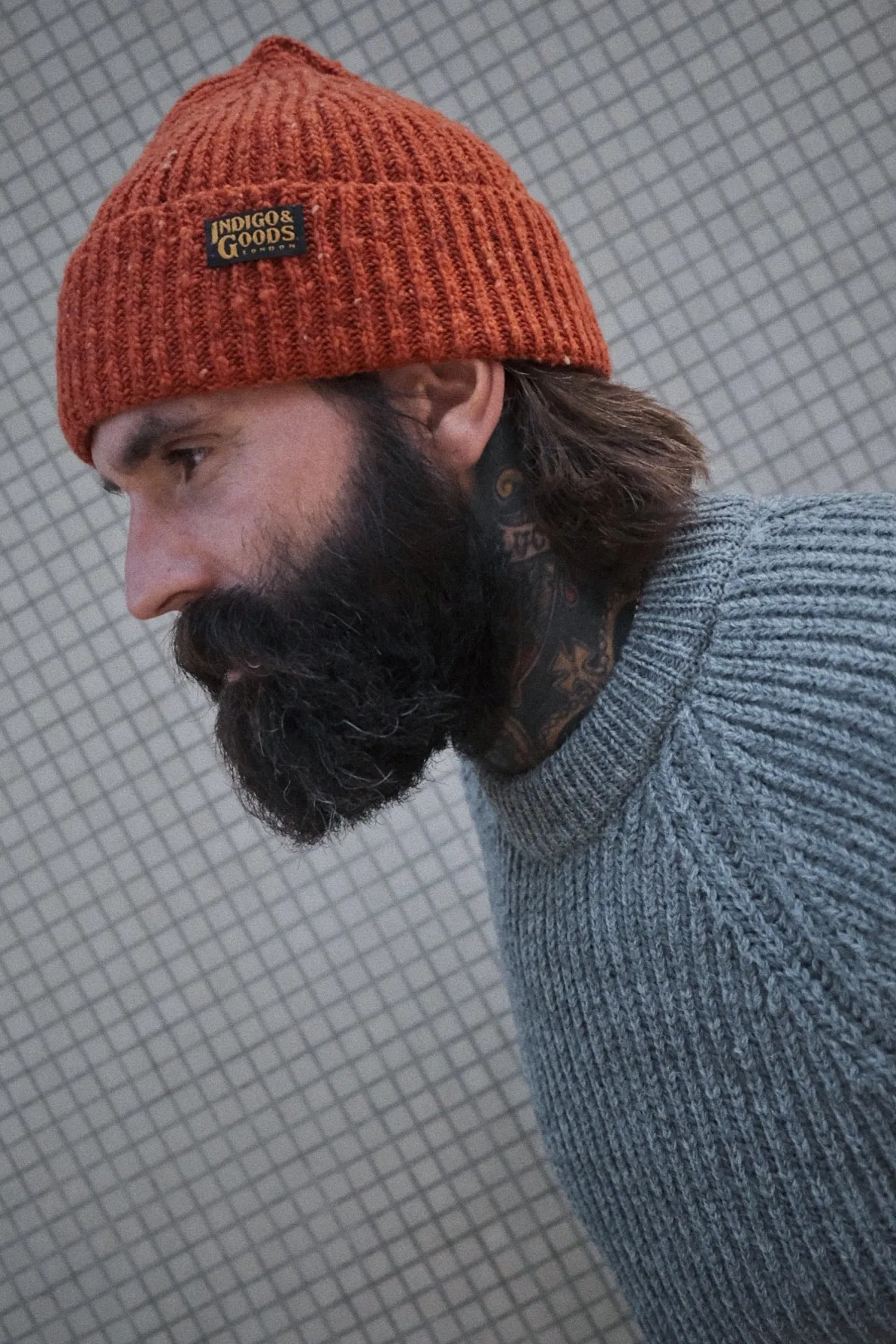 Donegal Wool Beanie - Orange Blaze sold by Indigo and Goods product image thumbnail 4