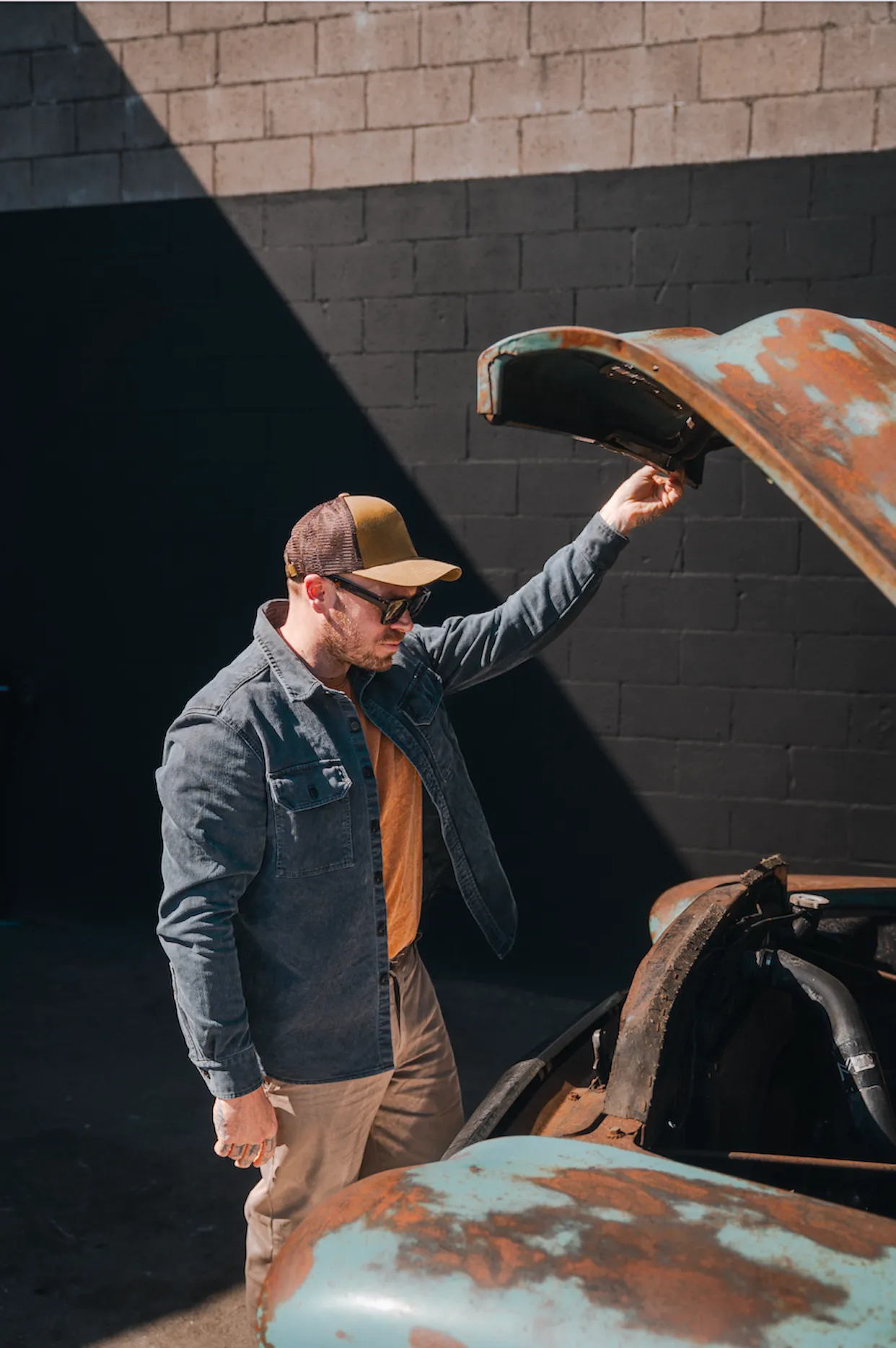 Assault Overshirt- Vintage Dye Smoke Blue sold by Indigo and Goods product image thumbnail 3