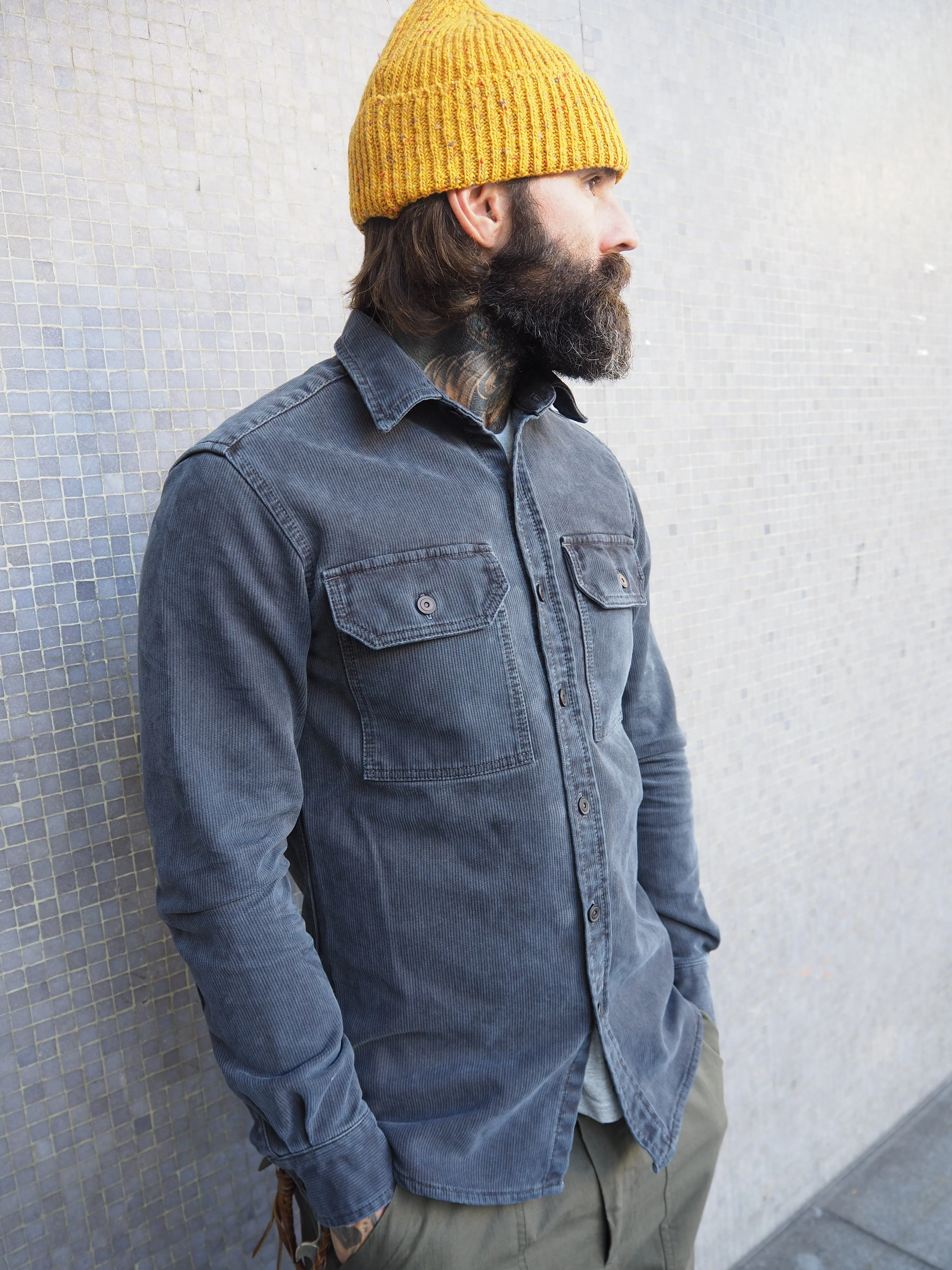 Assault Overshirt- Vintage Dye Smoke Blue sold by Indigo and Goods