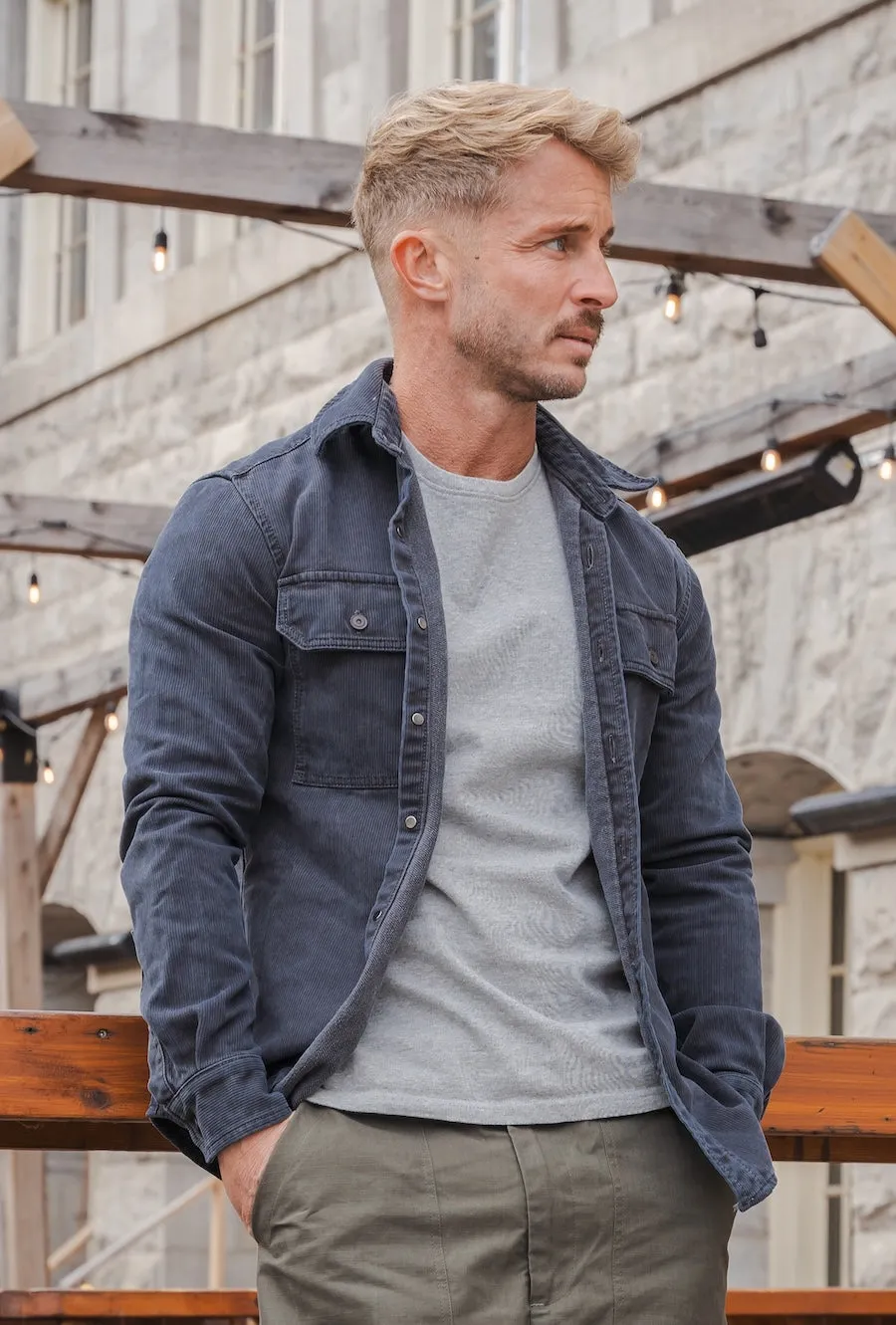 Assault Overshirt- Vintage Dye Smoke Blue sold by Indigo and Goods product image thumbnail 5