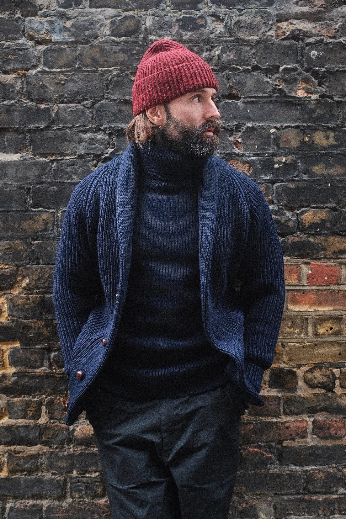 Shawl Collar Cardigan - Navy sold by Indigo and Goods product image thumbnail 3