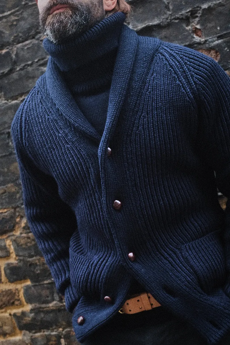 Shawl Collar Cardigan - Navy sold by Indigo and Goods product image thumbnail 4
