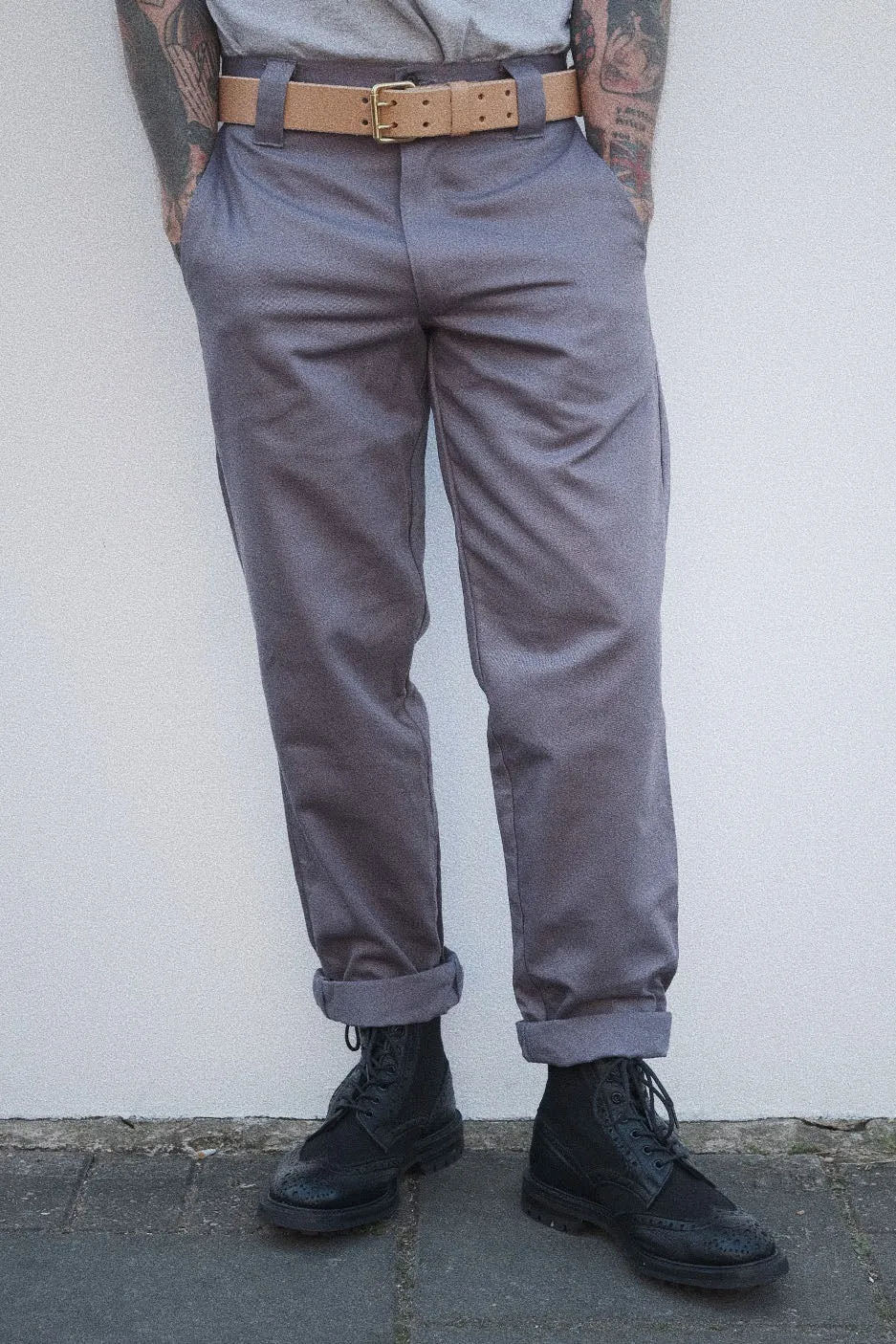 English Worker Trouser - Slate Grey Cotton Twill sold by Indigo and Goods product image thumbnail 2