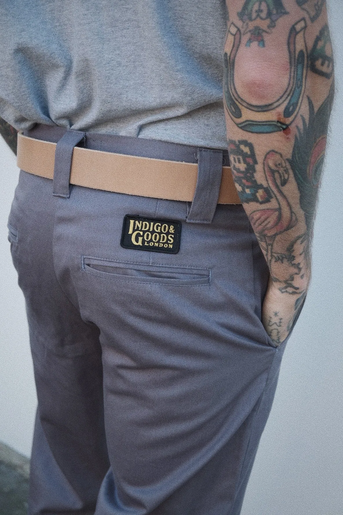 English Worker Trouser - Slate Grey Cotton Twill sold by Indigo and Goods product image thumbnail 5