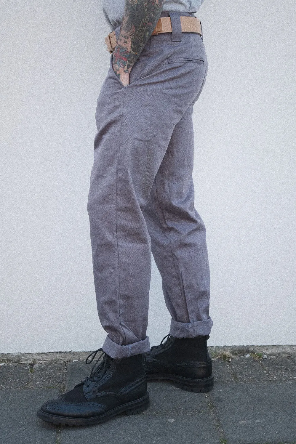 English Worker Trouser - Slate Grey Cotton Twill sold by Indigo and Goods product image thumbnail 3