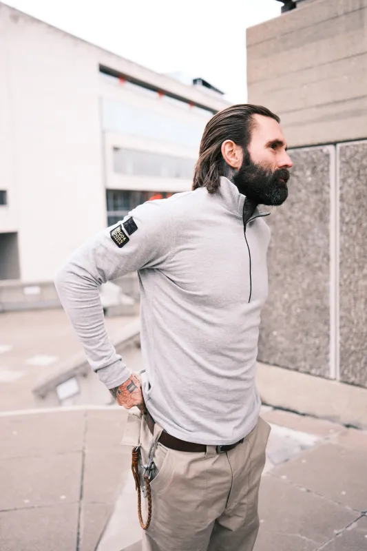 Stealth Zip Top - Grey mix made by Indigo and Goods