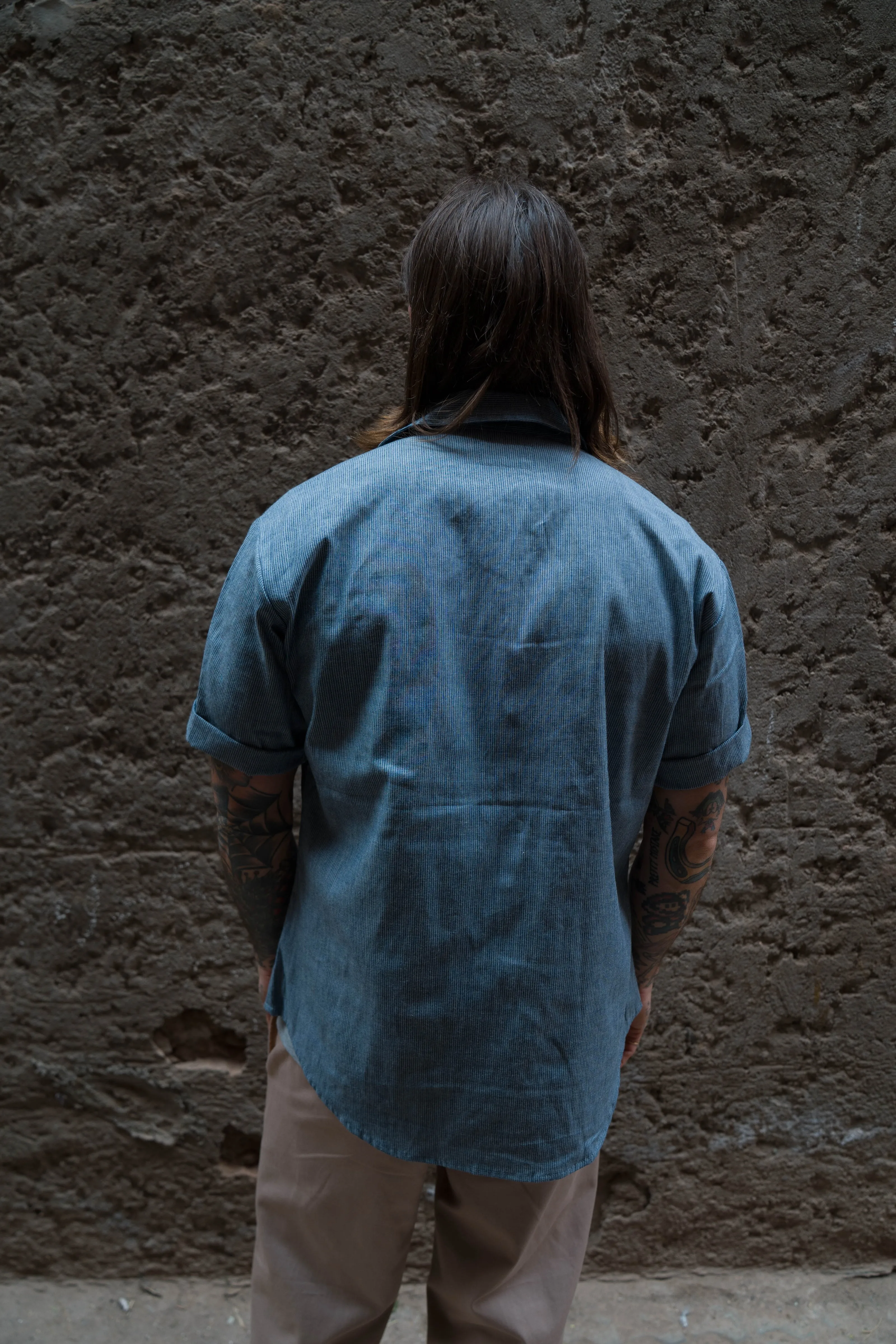 English Prison Patch Shirt - Indigo Stripe sold by Indigo and Goods product image thumbnail 5