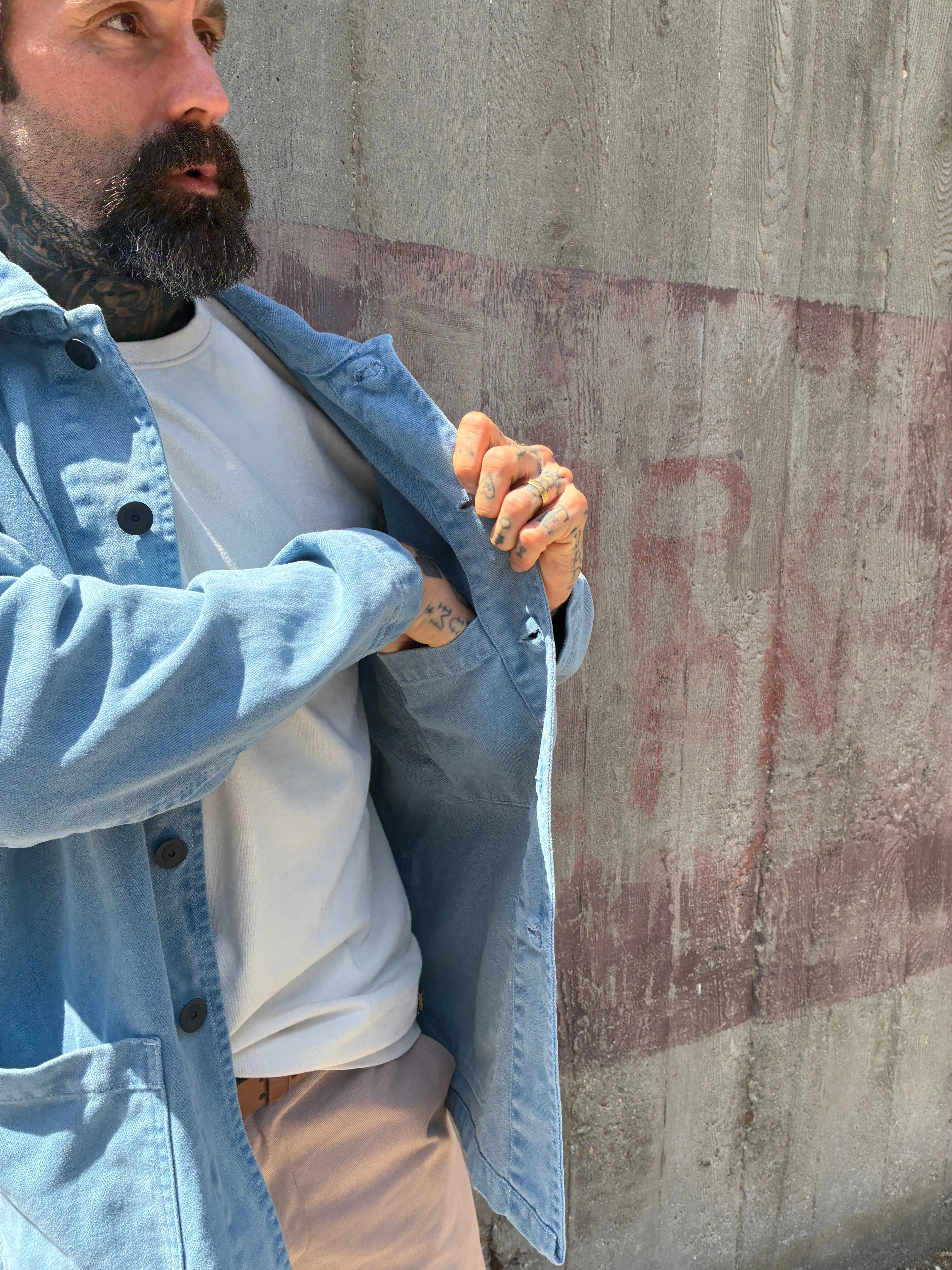 English Worker Jacket - BOX FIT - Faded Blue sold by Indigo and Goods product image thumbnail 3
