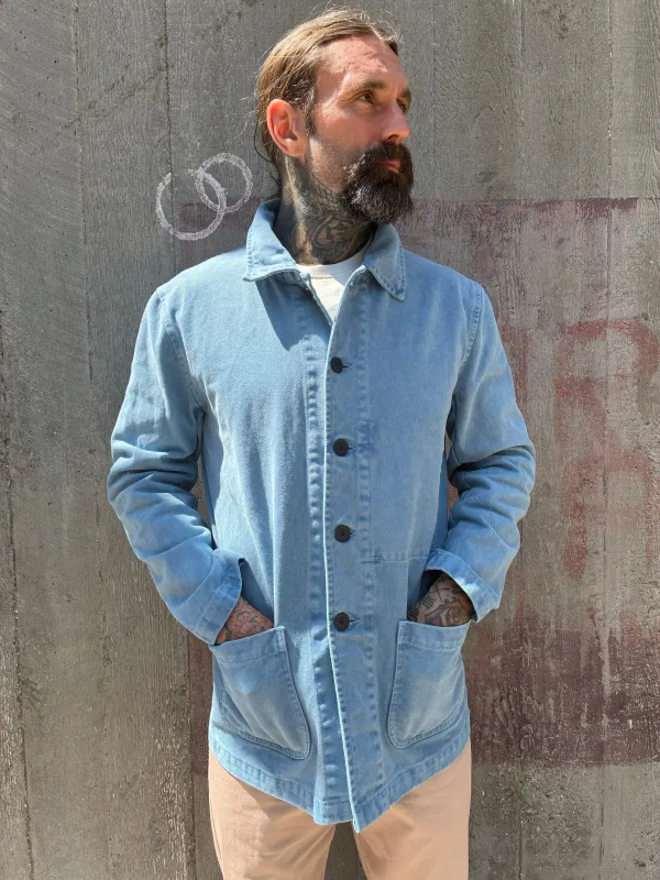 English Worker Jacket - BOX FIT - Faded Blue made by Indigo and Goods