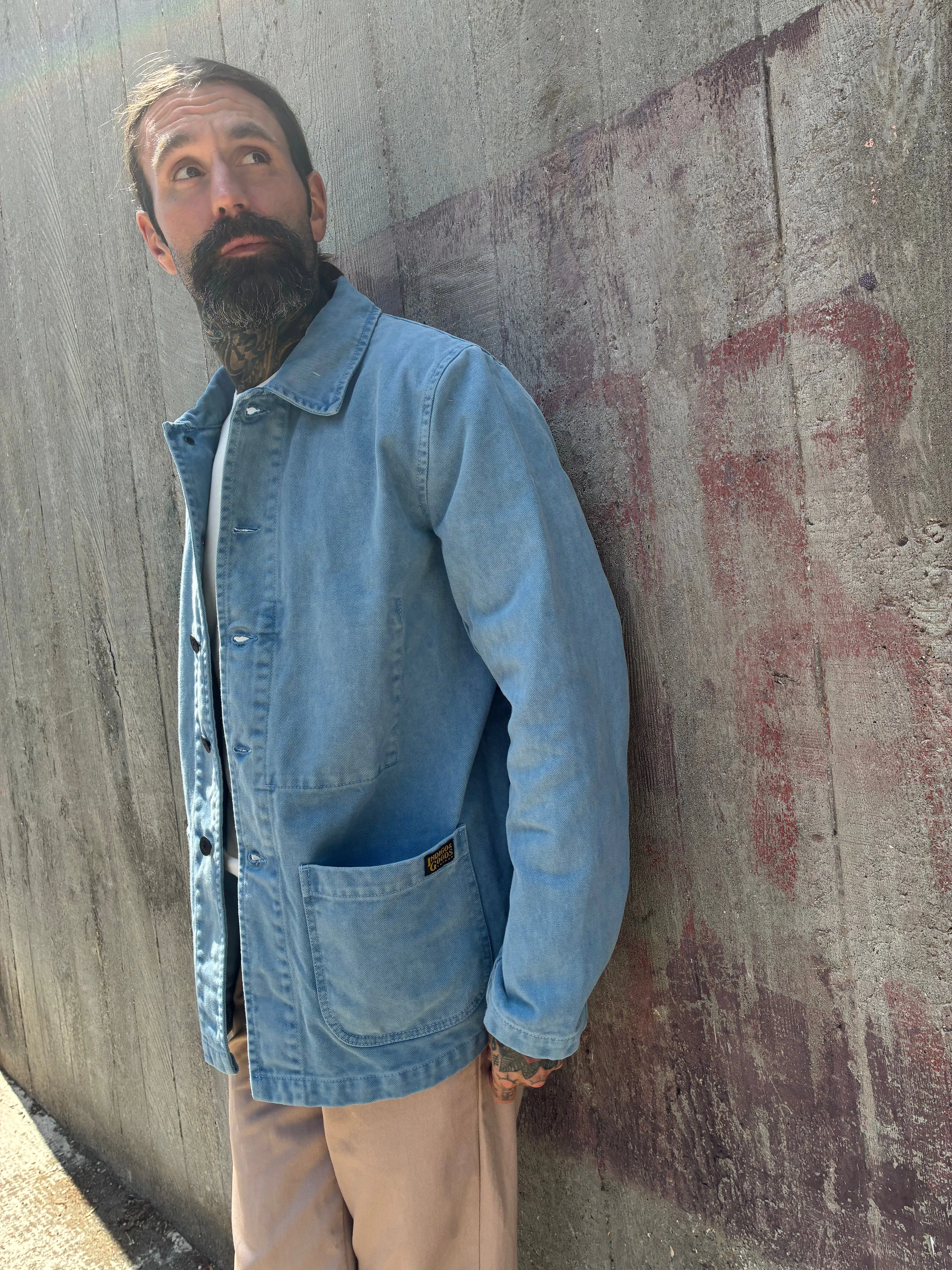 English Worker Jacket - BOX FIT - Faded Blue sold by Indigo and Goods product image thumbnail 5