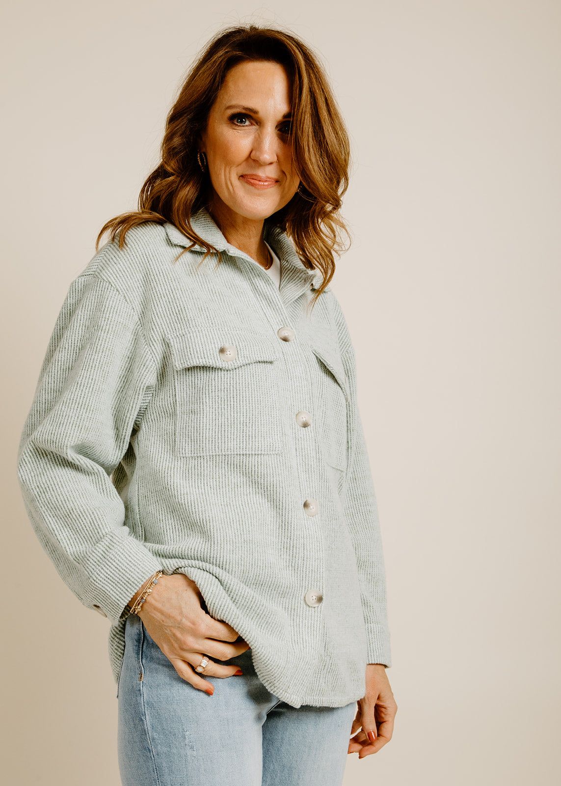 Ida Shacket - Sage sold by Vinnie Louise