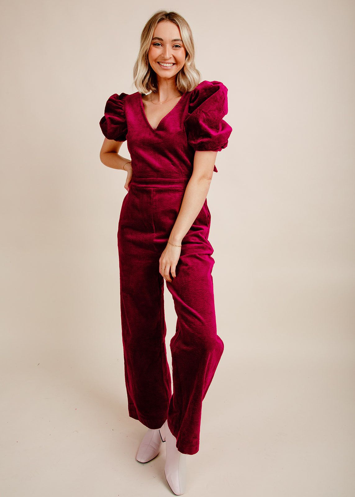 Kate Jumpsuit - Burgundy sold by Vinnie Louise