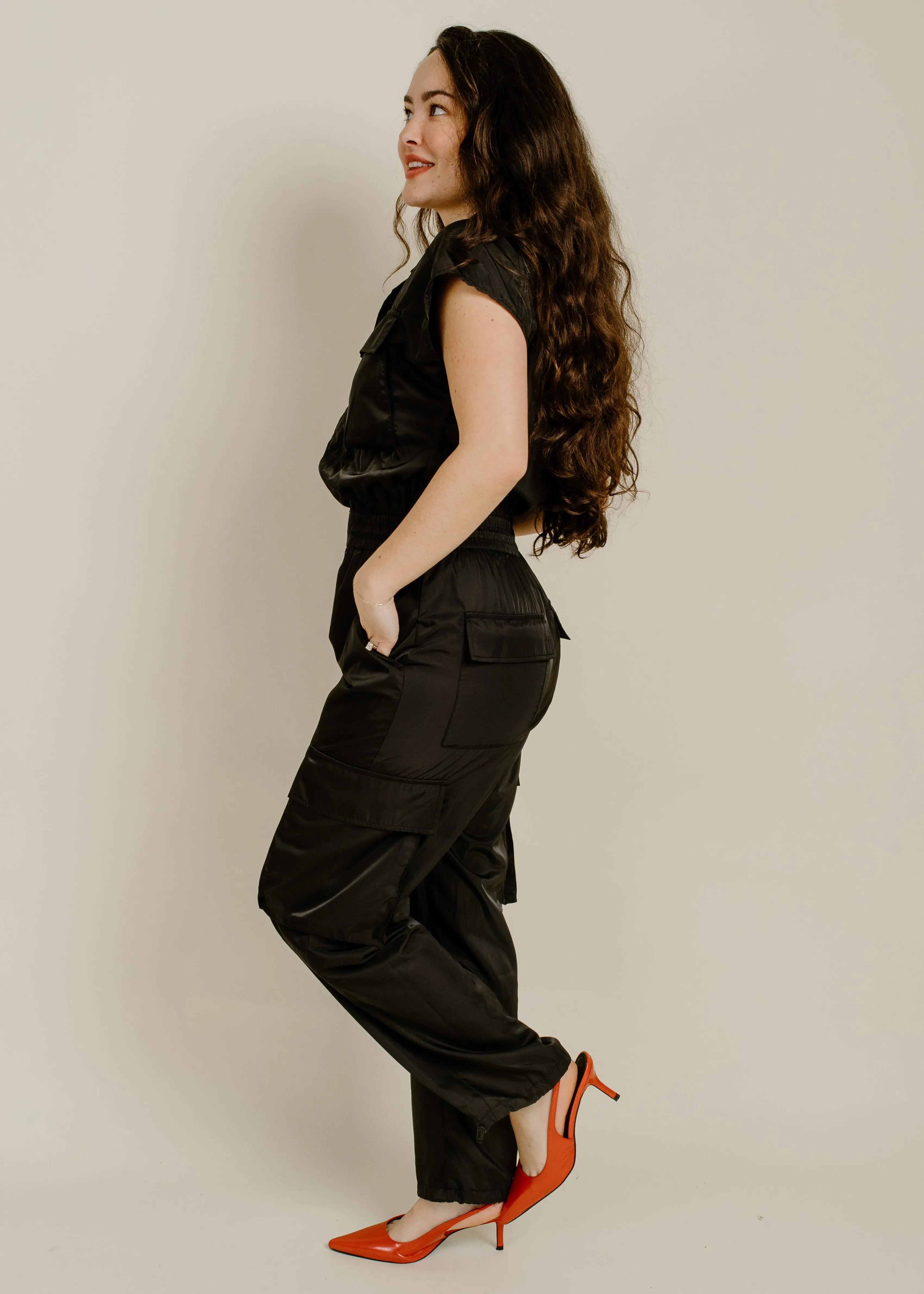 Jade Cargo Jumpsuit - Black sold by Vinnie Louise product image thumbnail 4