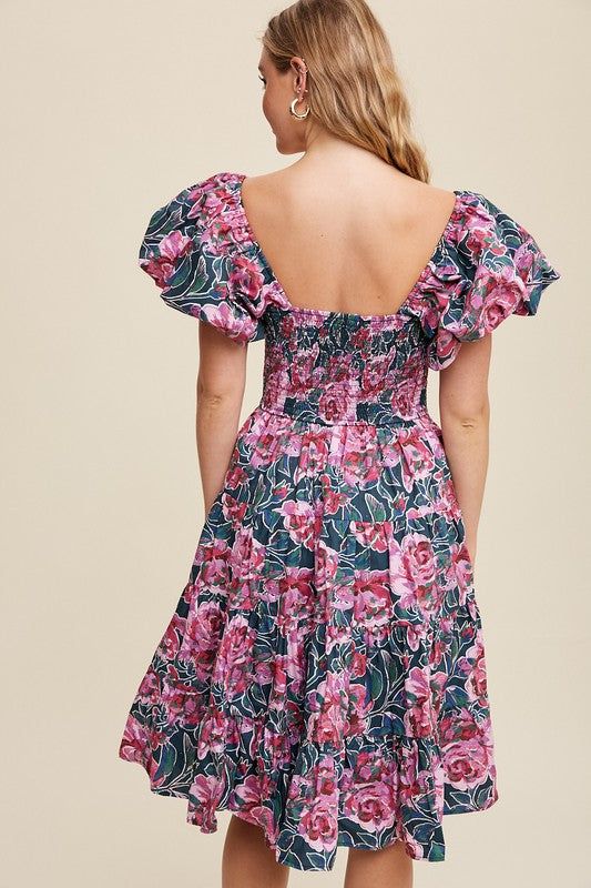 Painted Peony Midi Dress sold by Vinnie Louise product image thumbnail 2
