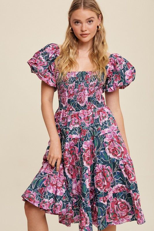 Painted Peony Midi Dress sold by Vinnie Louise