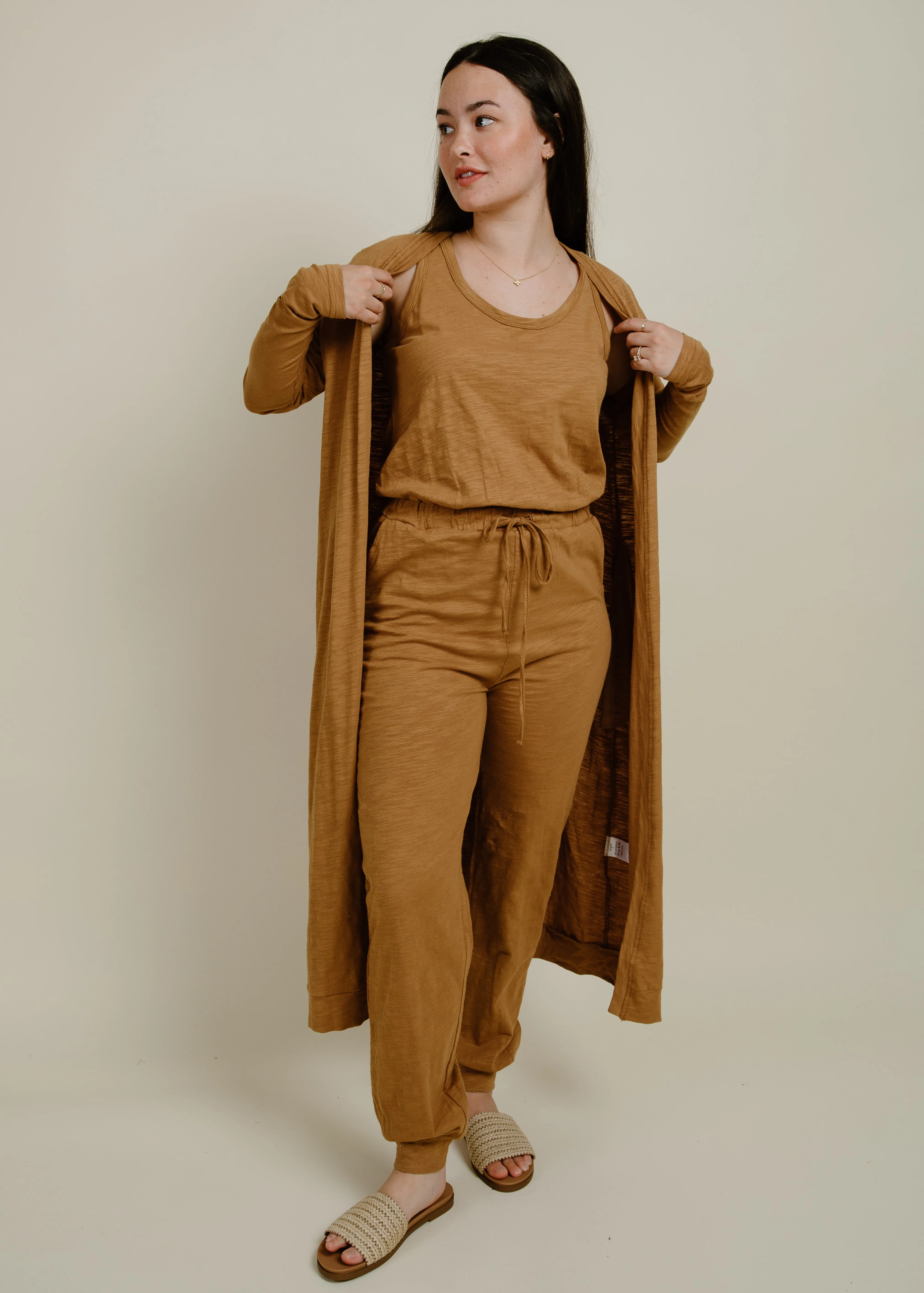 Camden Cozy Jumpsuit + Cardigan Set - Butter Scotch sold by Vinnie Louise product image thumbnail 4