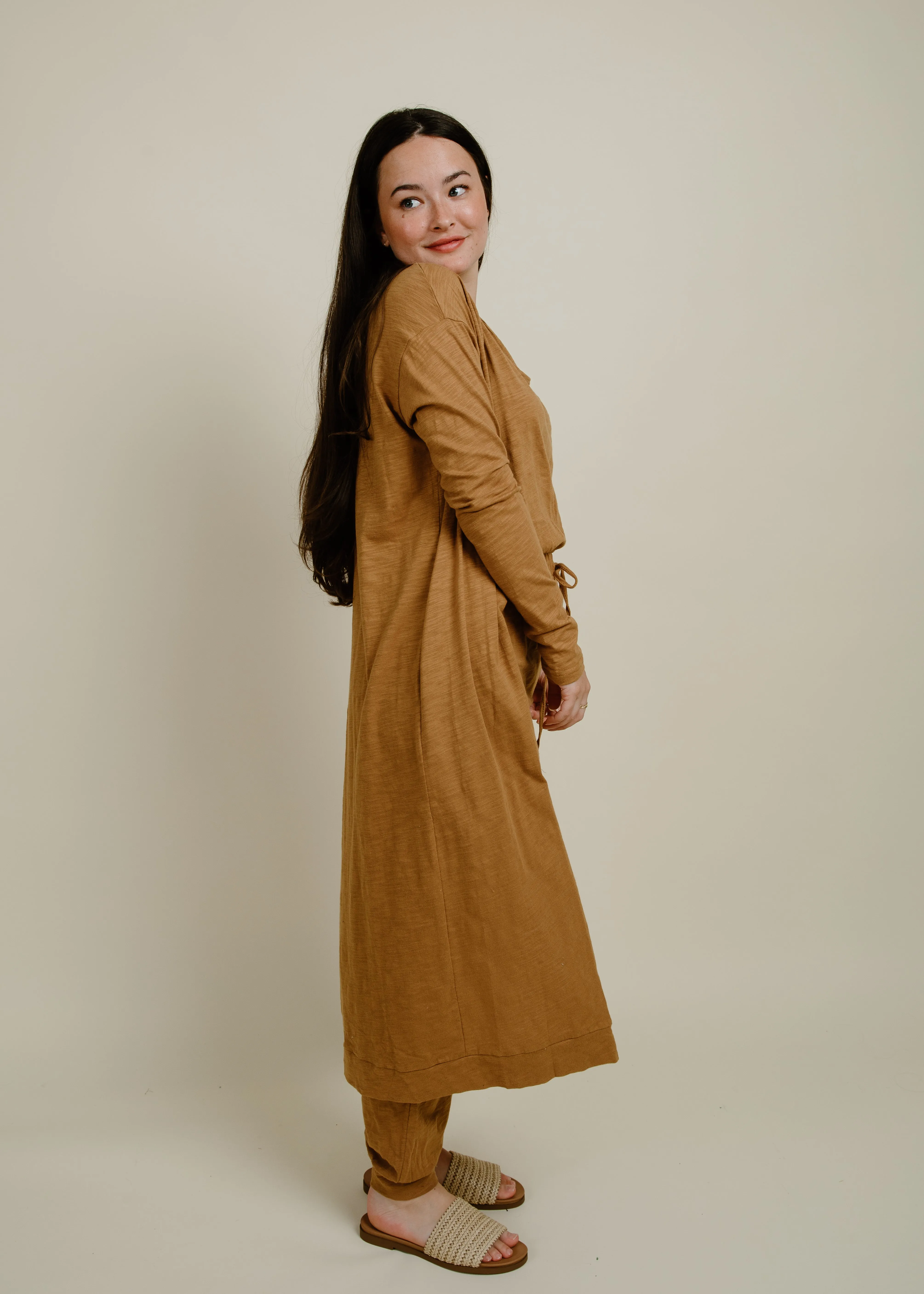 Camden Cozy Jumpsuit + Cardigan Set - Butter Scotch sold by Vinnie Louise