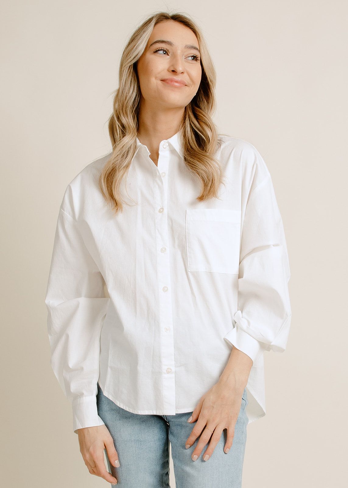 Sloane Button Down Shirt - White sold by Vinnie Louise