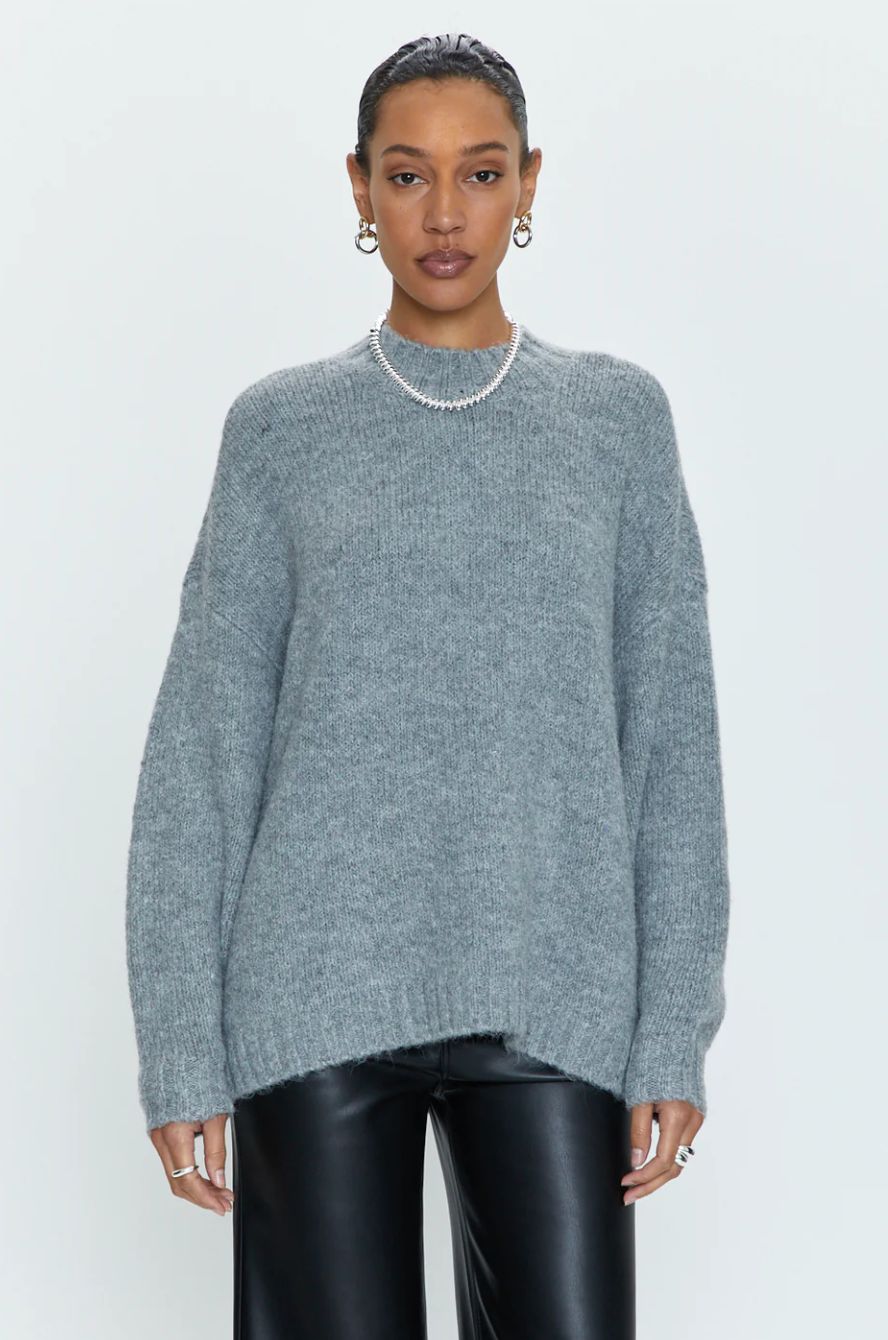 Carlen Mock Neck Sweater- Grey sold by Vinnie Louise