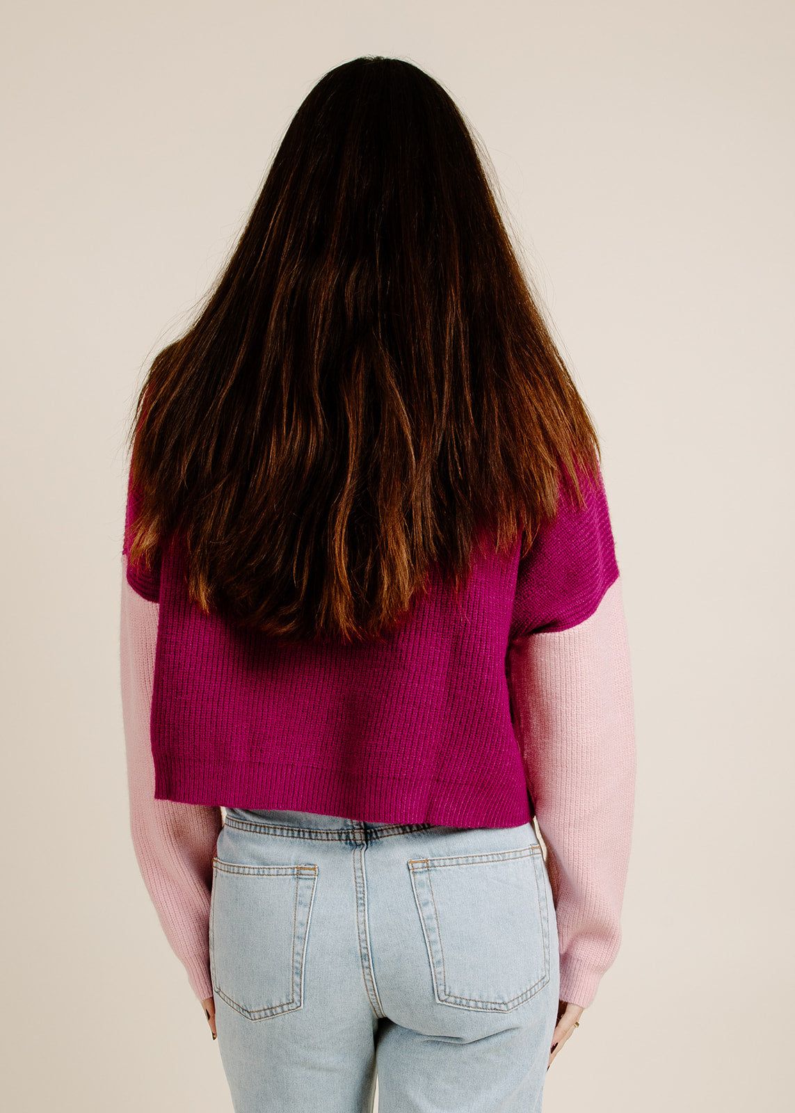 Carli Colorblock Sweater - Magenta sold by Vinnie Louise product image thumbnail 4