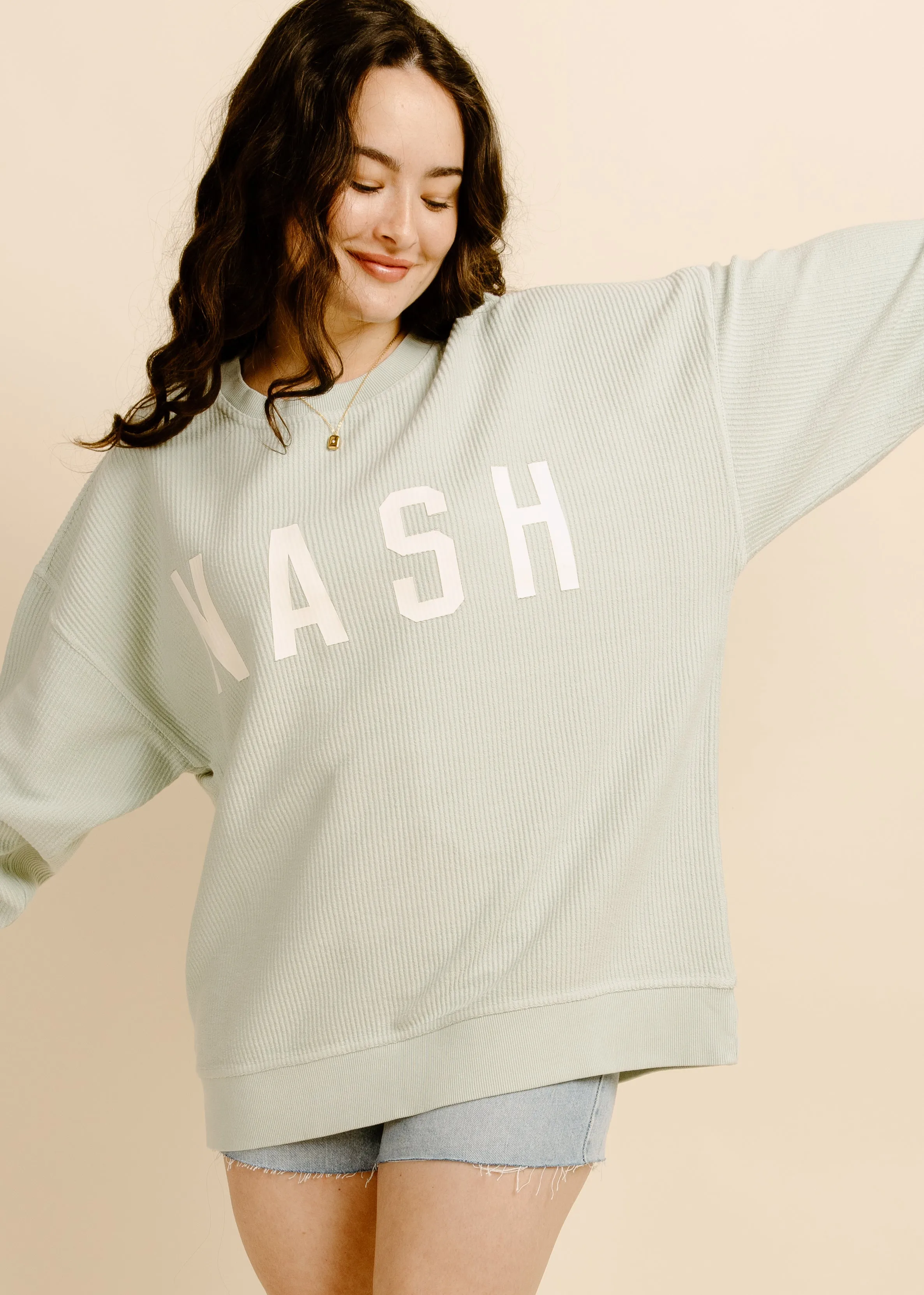 NASH Cozy Corded Crewneck - Surf Spray sold by Vinnie Louise product image thumbnail 5