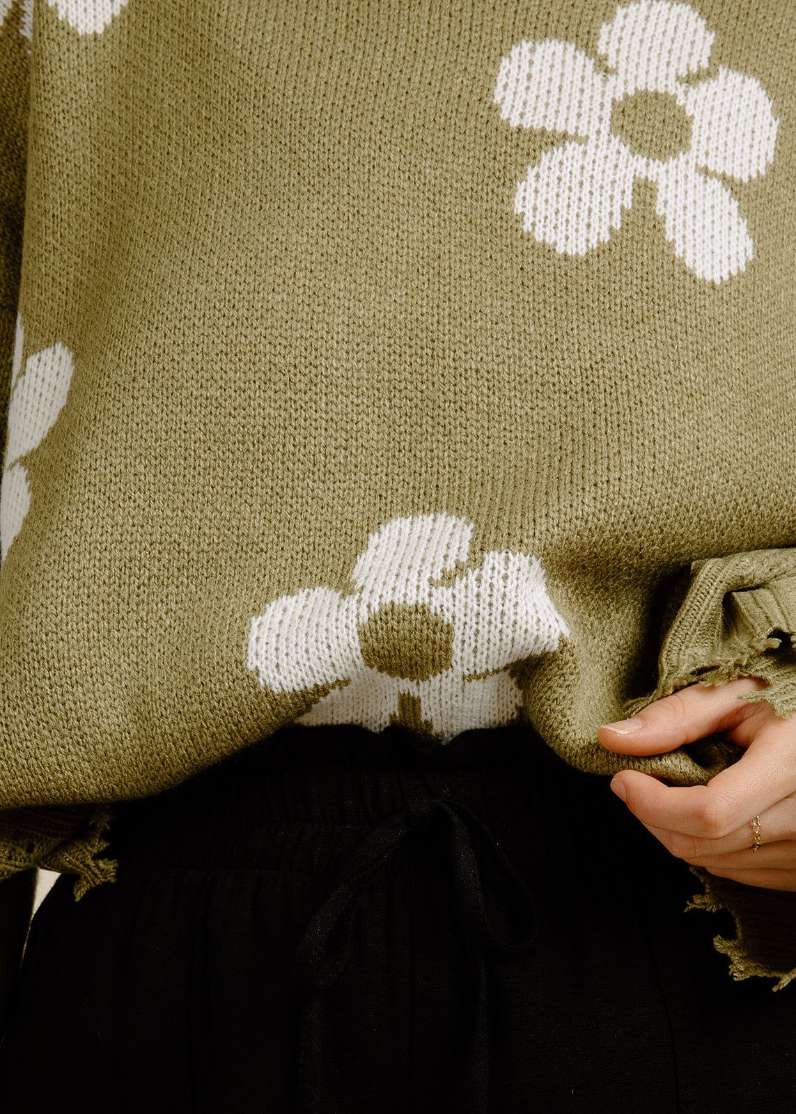 Flower Power Sweater - Olive sold by Vinnie Louise product image thumbnail 8