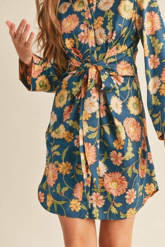 Leila Mini Dress - Teal sold by Vinnie Louise