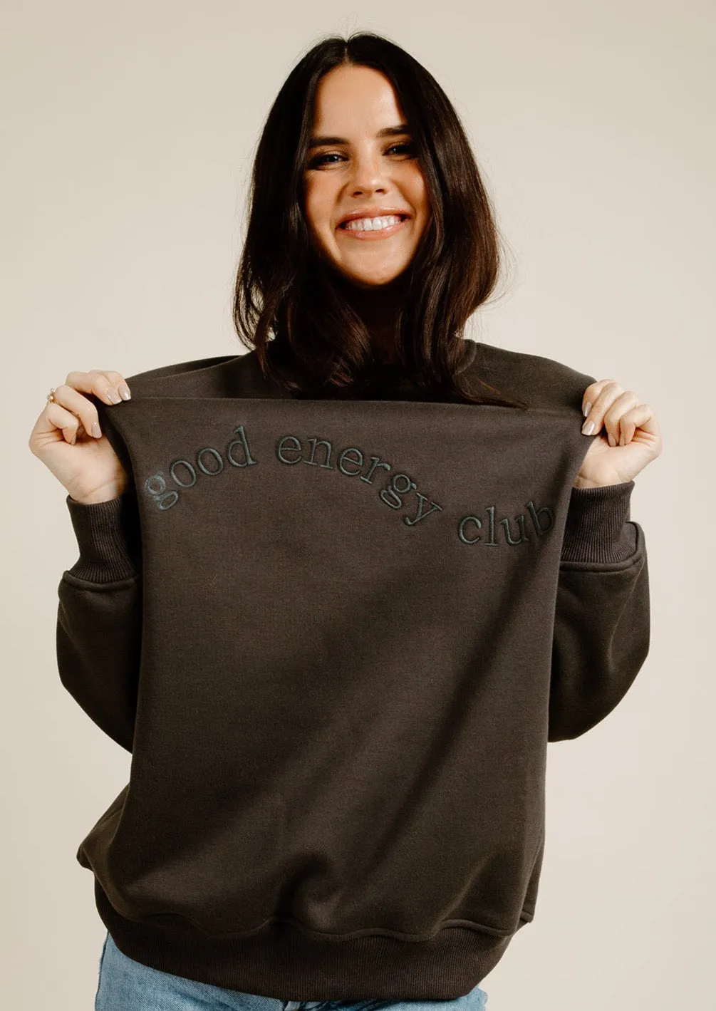 Good Energy Sweatshirt - Charcoal sold by Vinnie Louise