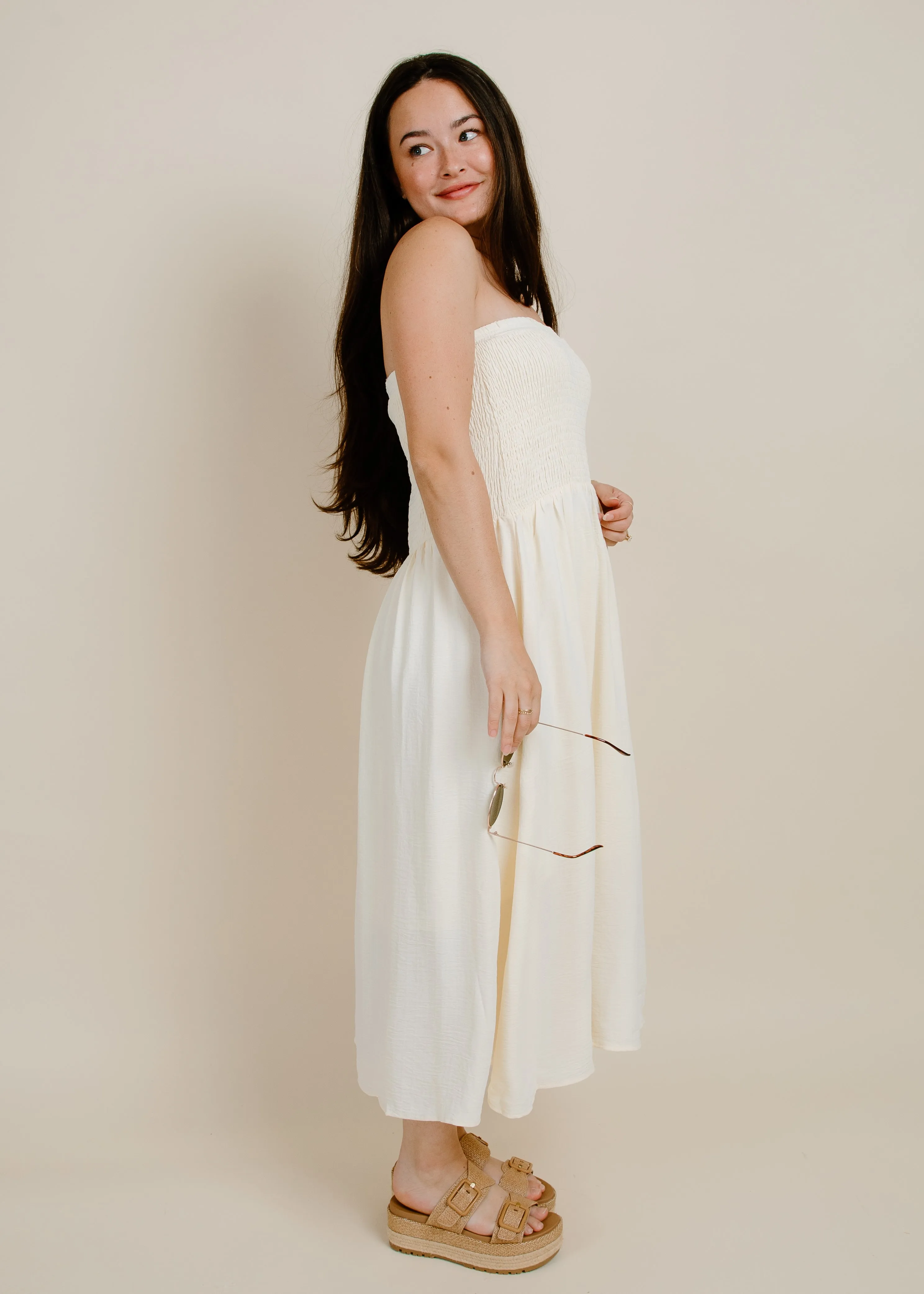 A Vacay Day Midi Dress - Cream sold by Vinnie Louise product image thumbnail 2