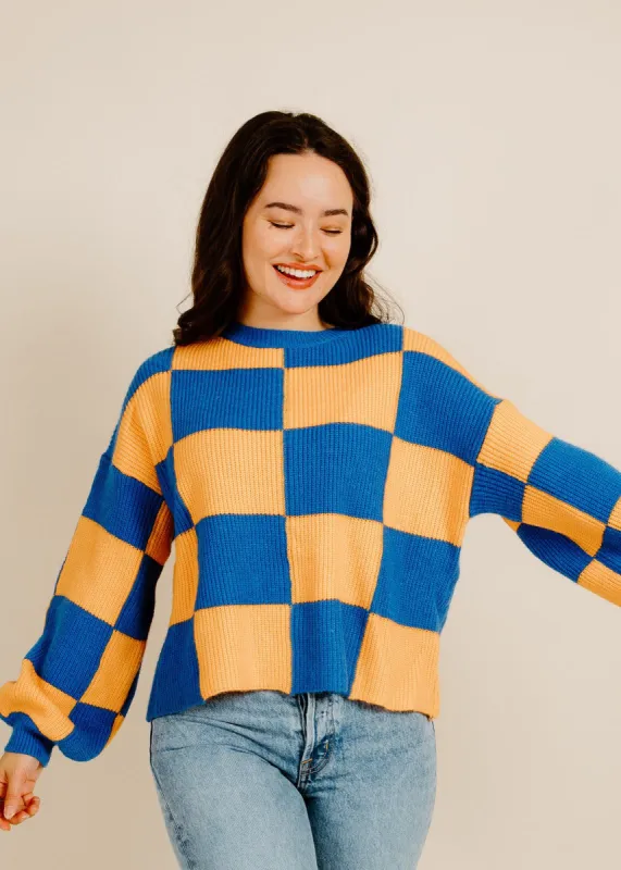 Leonora Pullover - Blue Orange sold by Vinnie Louise