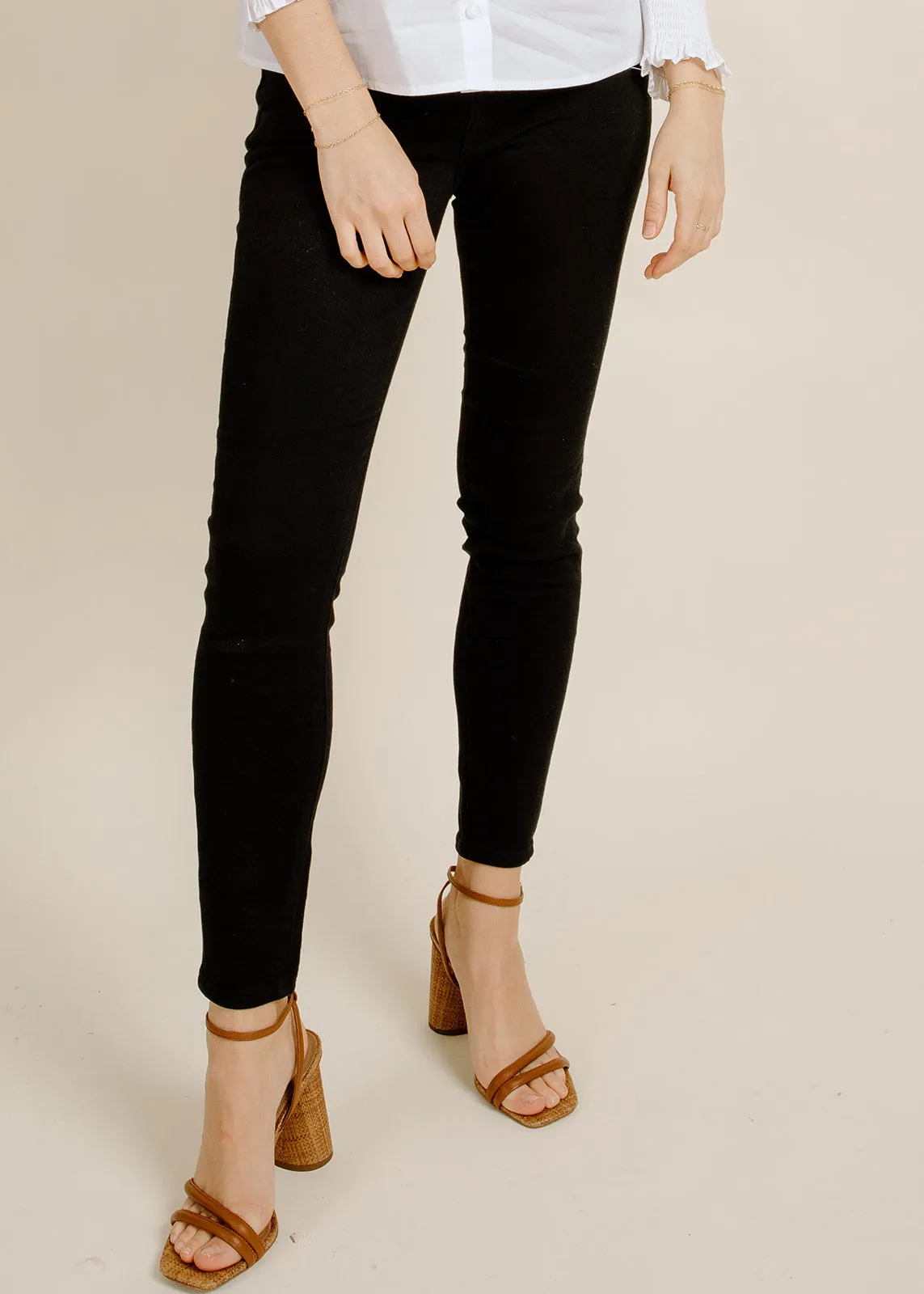 Audrey Midi Rise Skinny - Dark Vinyl sold by Vinnie Louise
