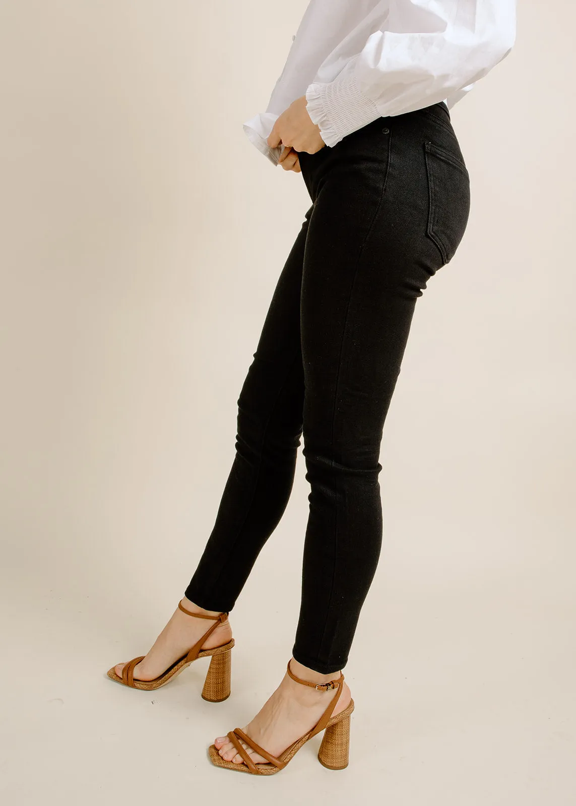Audrey Midi Rise Skinny - Dark Vinyl sold by Vinnie Louise product image thumbnail 3
