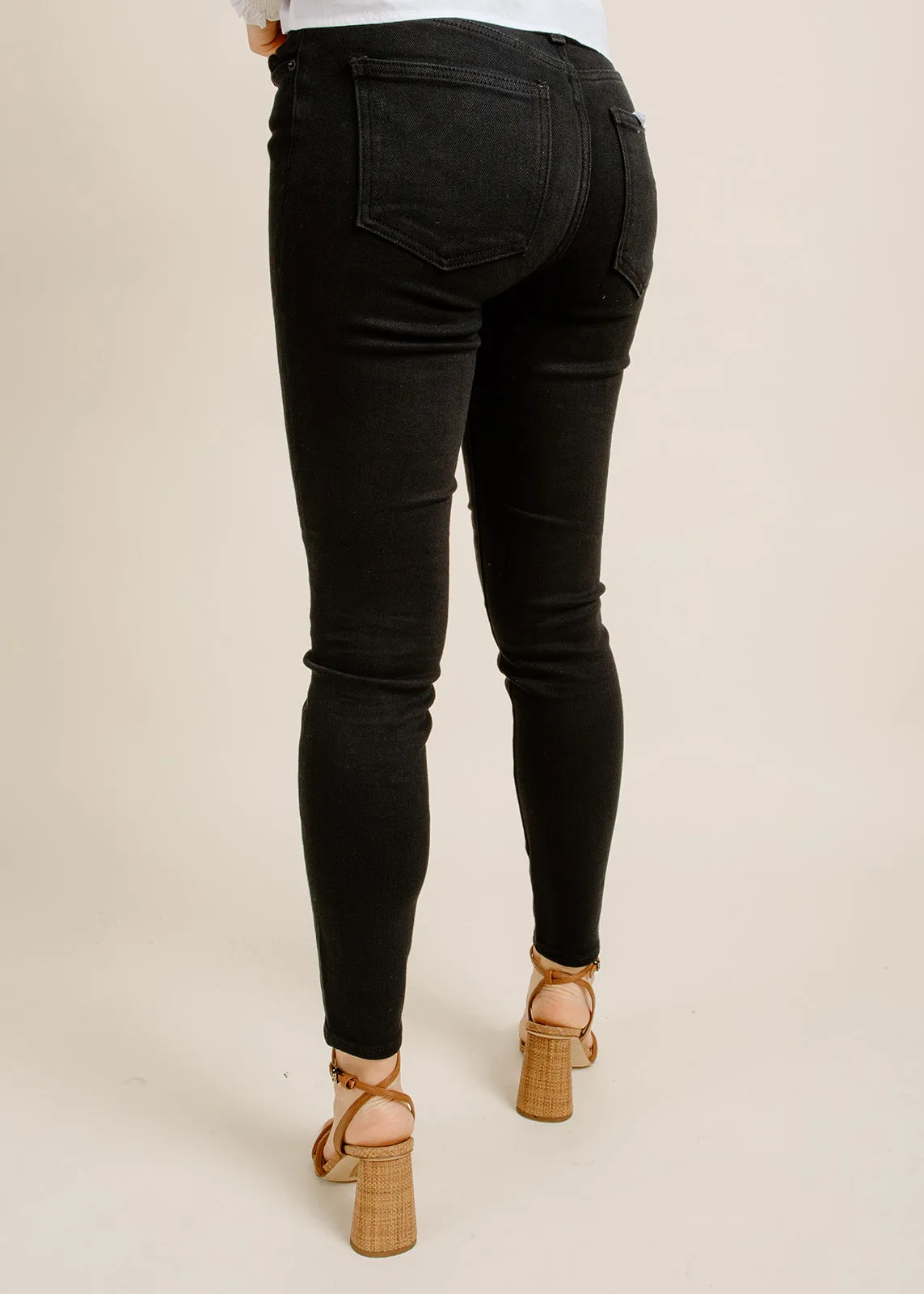 Audrey Midi Rise Skinny - Dark Vinyl sold by Vinnie Louise product image thumbnail 5