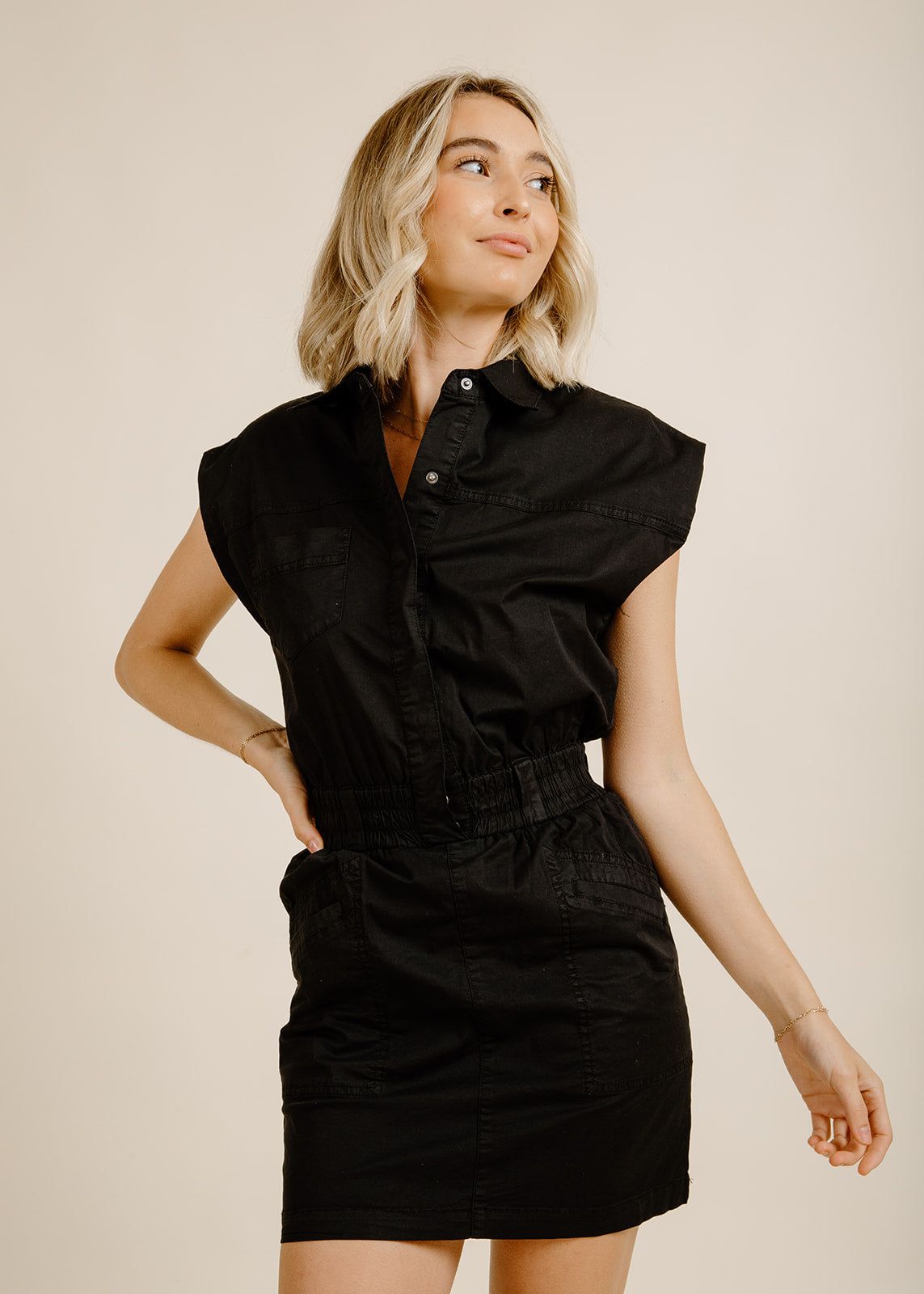 Rosie Mini Dress - Fade to Black sold by Vinnie Louise