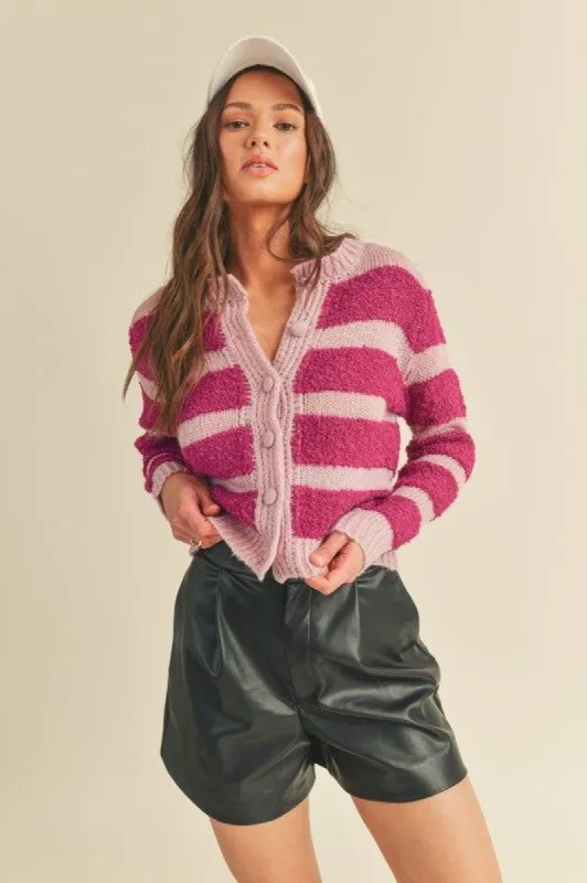 Mariah Cardigan - Magenta sold by Vinnie Louise