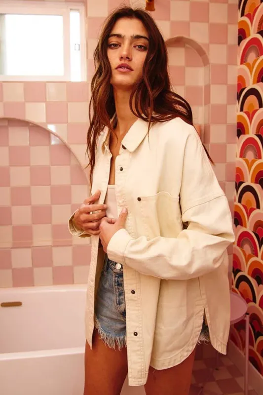 Merrill Denim Shacket sold by Vinnie Louise