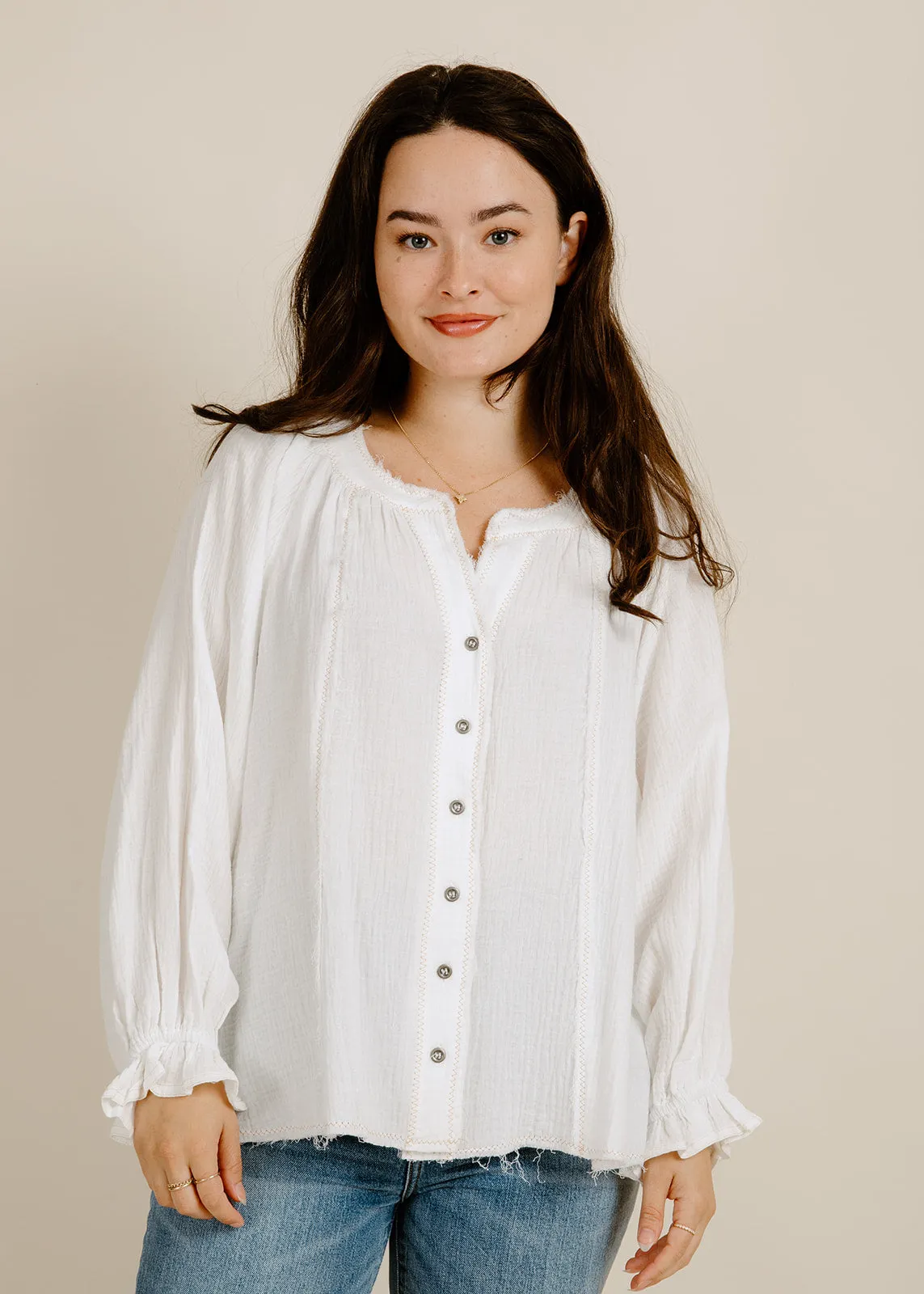 Cassie Top - Off White sold by Vinnie Louise product image thumbnail 2