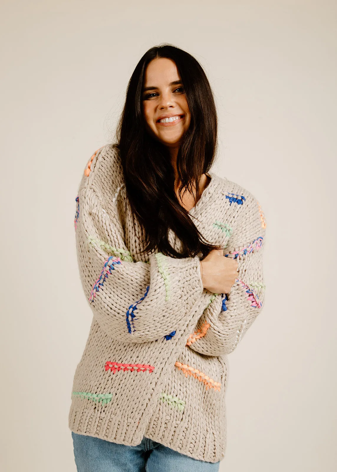 In Stitches Cardigan - Taupe sold by Vinnie Louise product image thumbnail 4