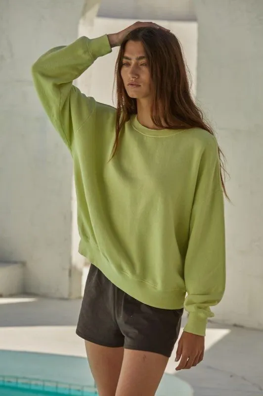 Weekend Vibes Pullover Sweatshirt- Lime sold by Vinnie Louise