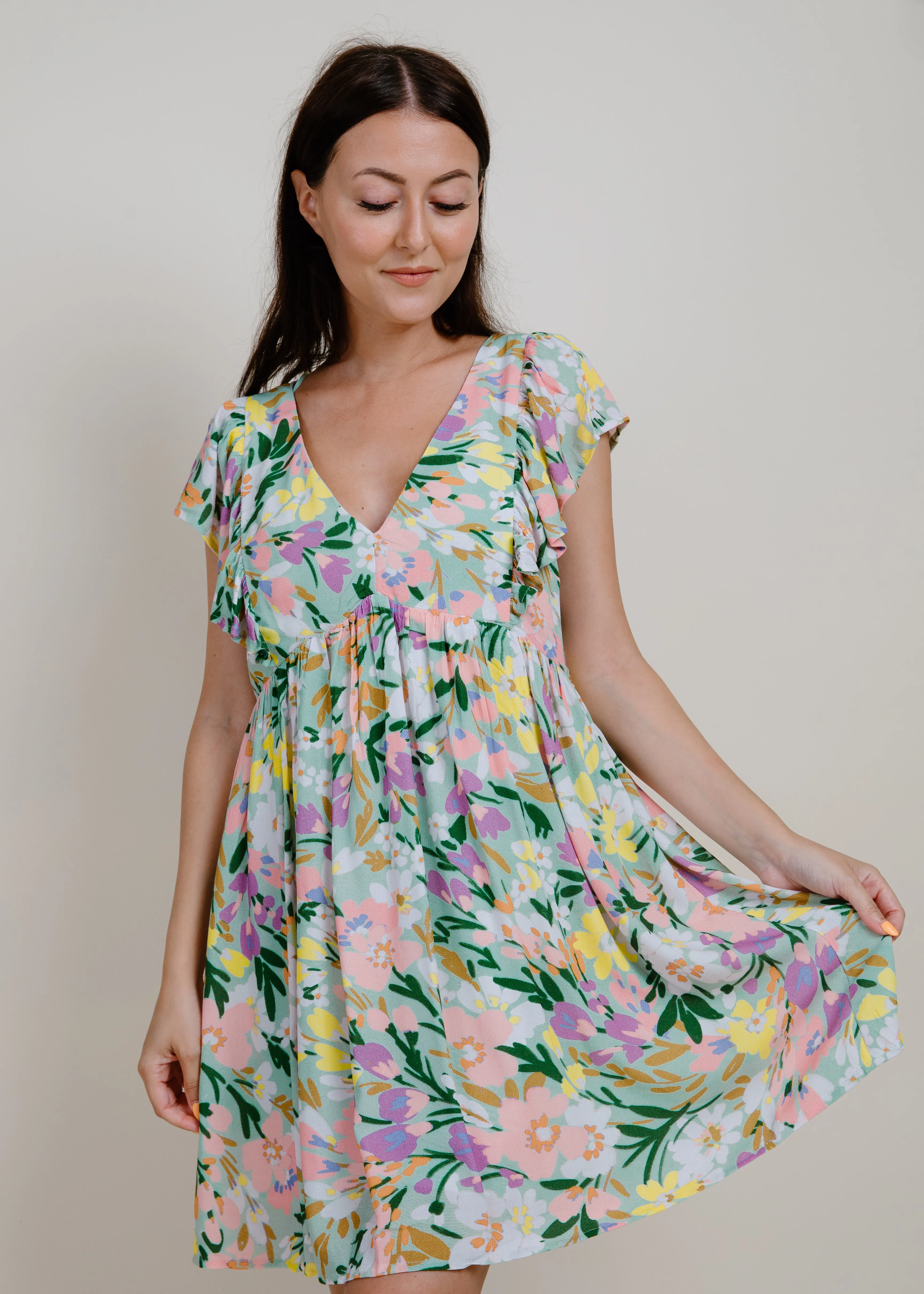 Summer Flowers Mini Dress sold by Vinnie Louise