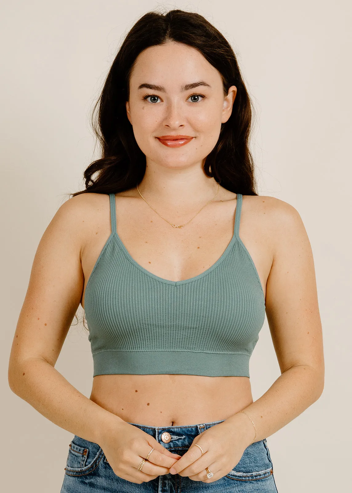 Pasha Padded Bralette - Dark Sage sold by Vinnie Louise