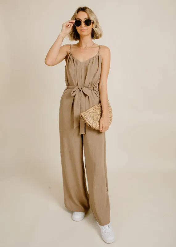 Durham Jumpsuit - Taupe sold by Vinnie Louise