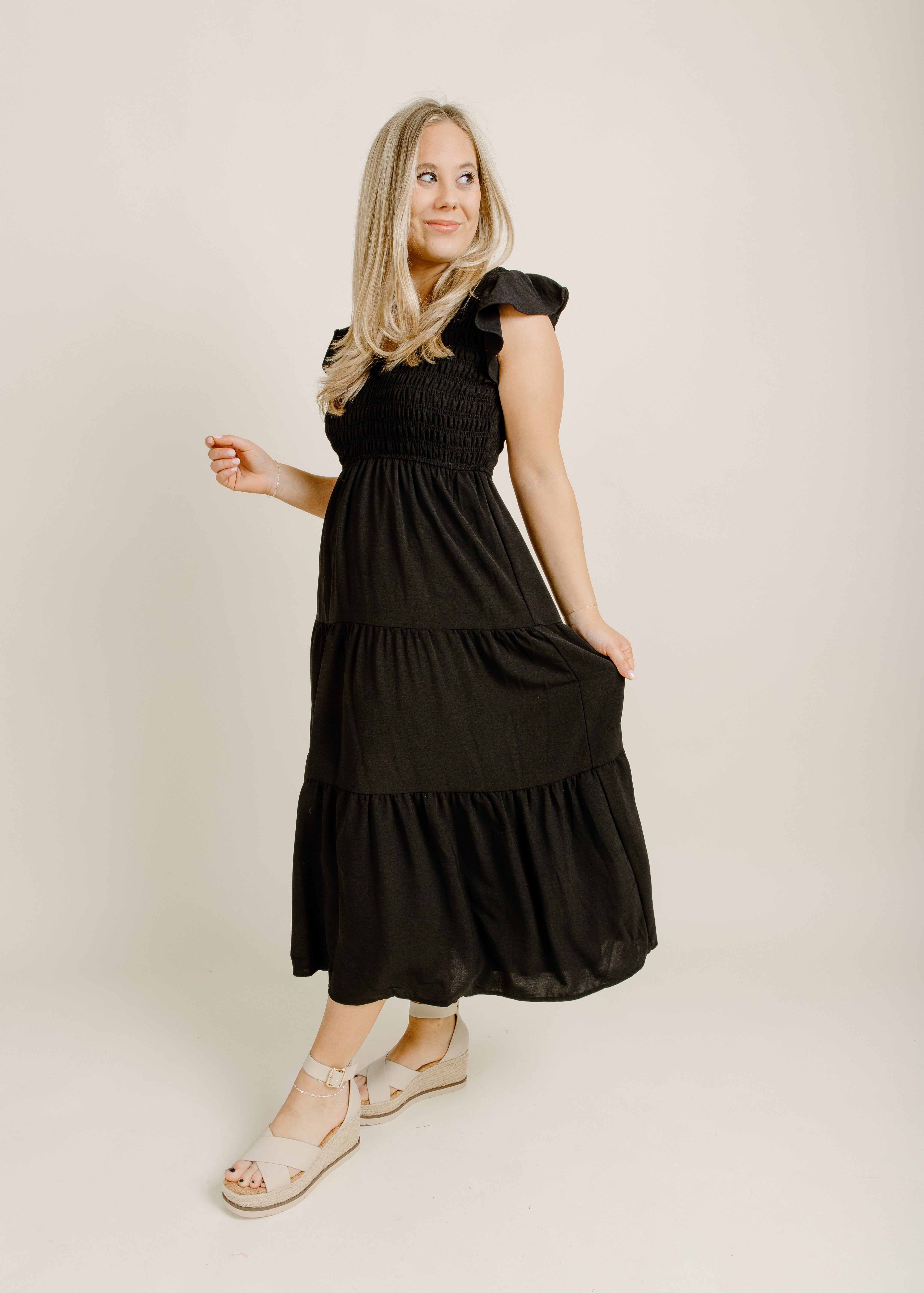 Wells Midi Dress - Black sold by Vinnie Louise