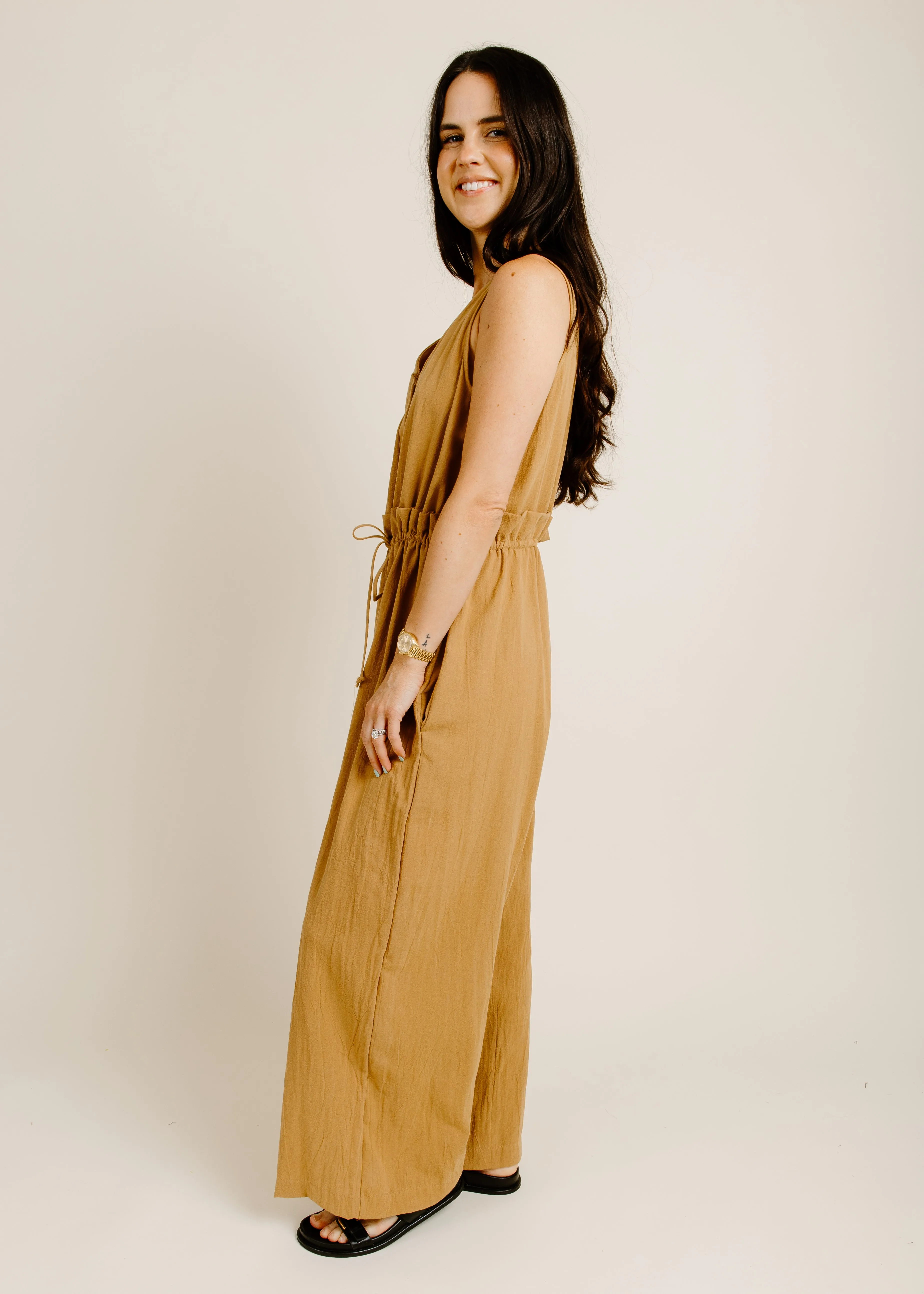 Kensington Tie Jumpsuit - Camel sold by Vinnie Louise product image thumbnail 3