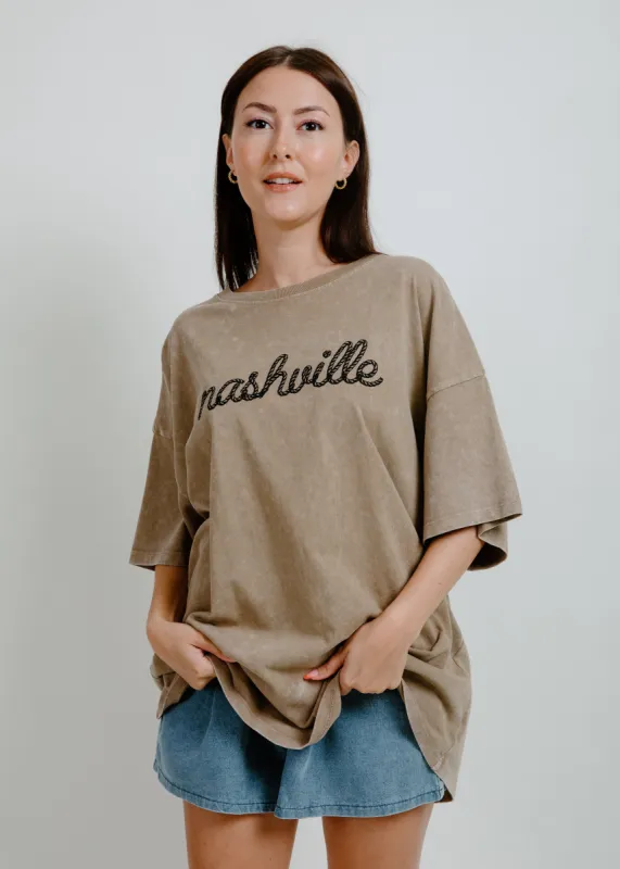 Kacey Oversized Tee - Mocha sold by Vinnie Louise