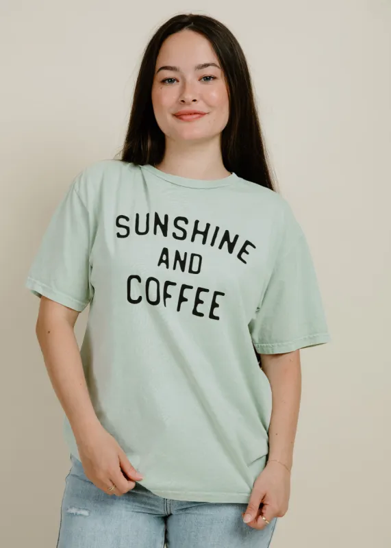 Sunshine and Coffee Tee - Sage sold by Vinnie Louise